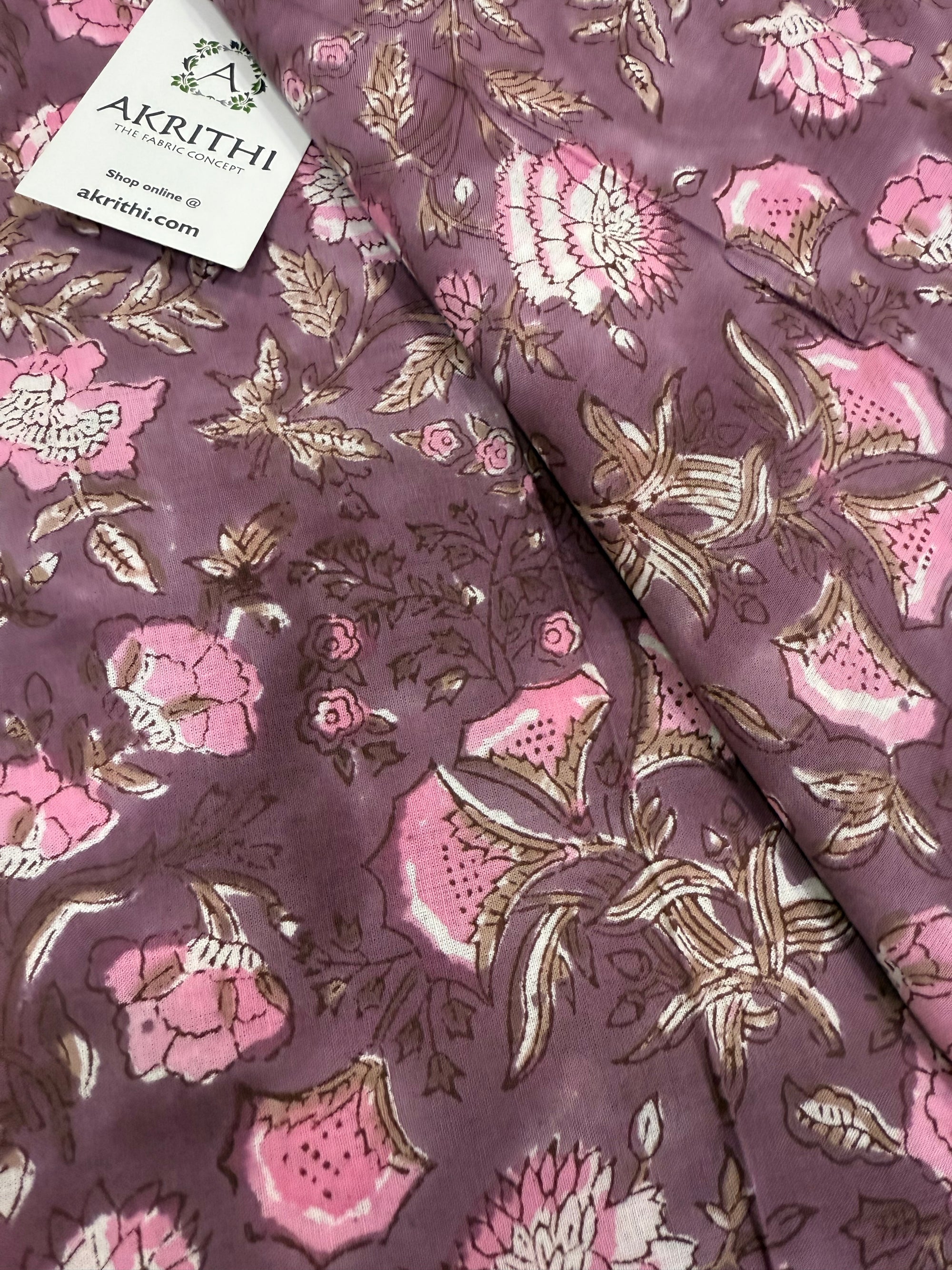 Hand block pure cotton fabric