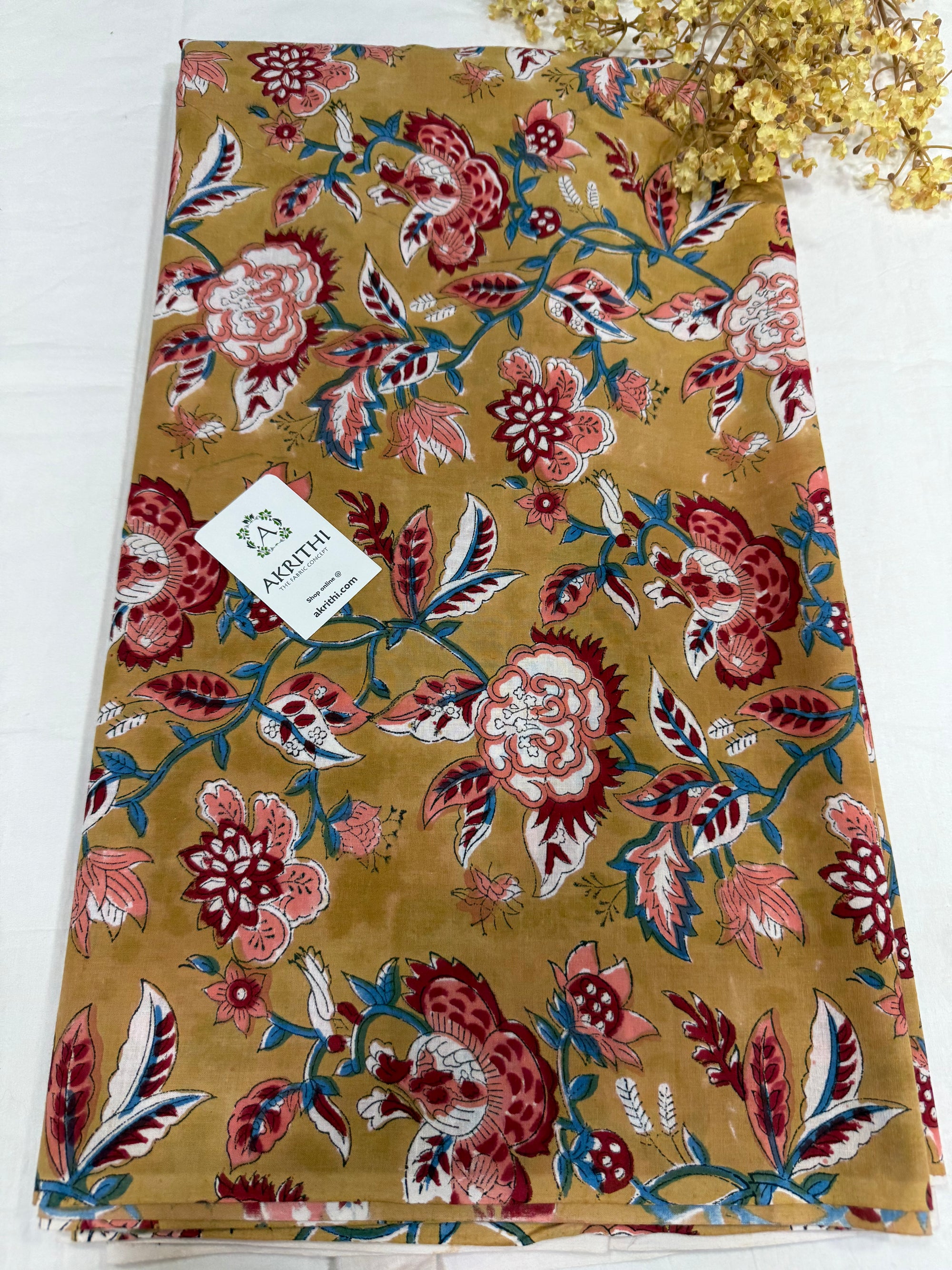 Hand block pure cotton fabric