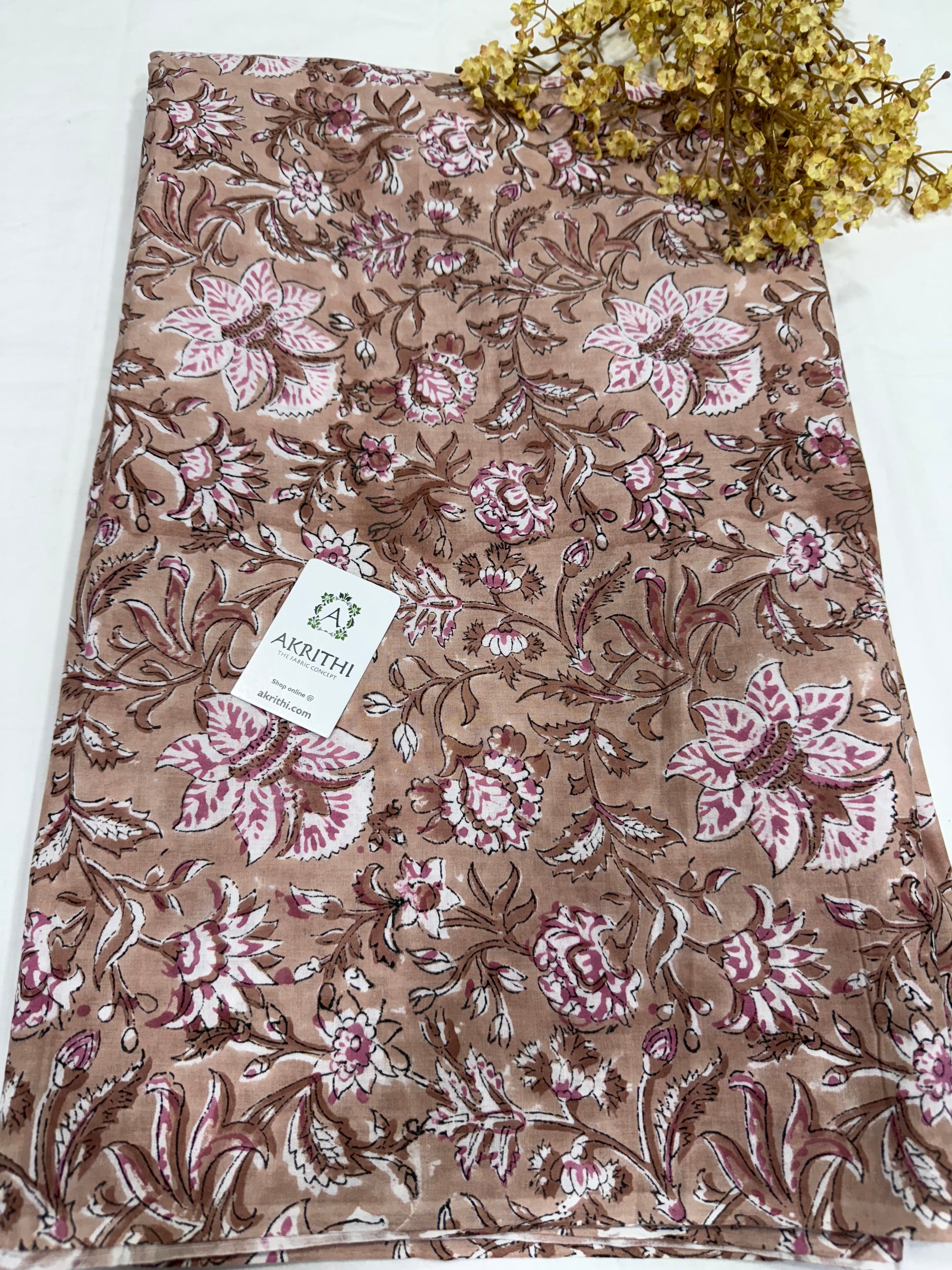 Hand block pure cotton fabric