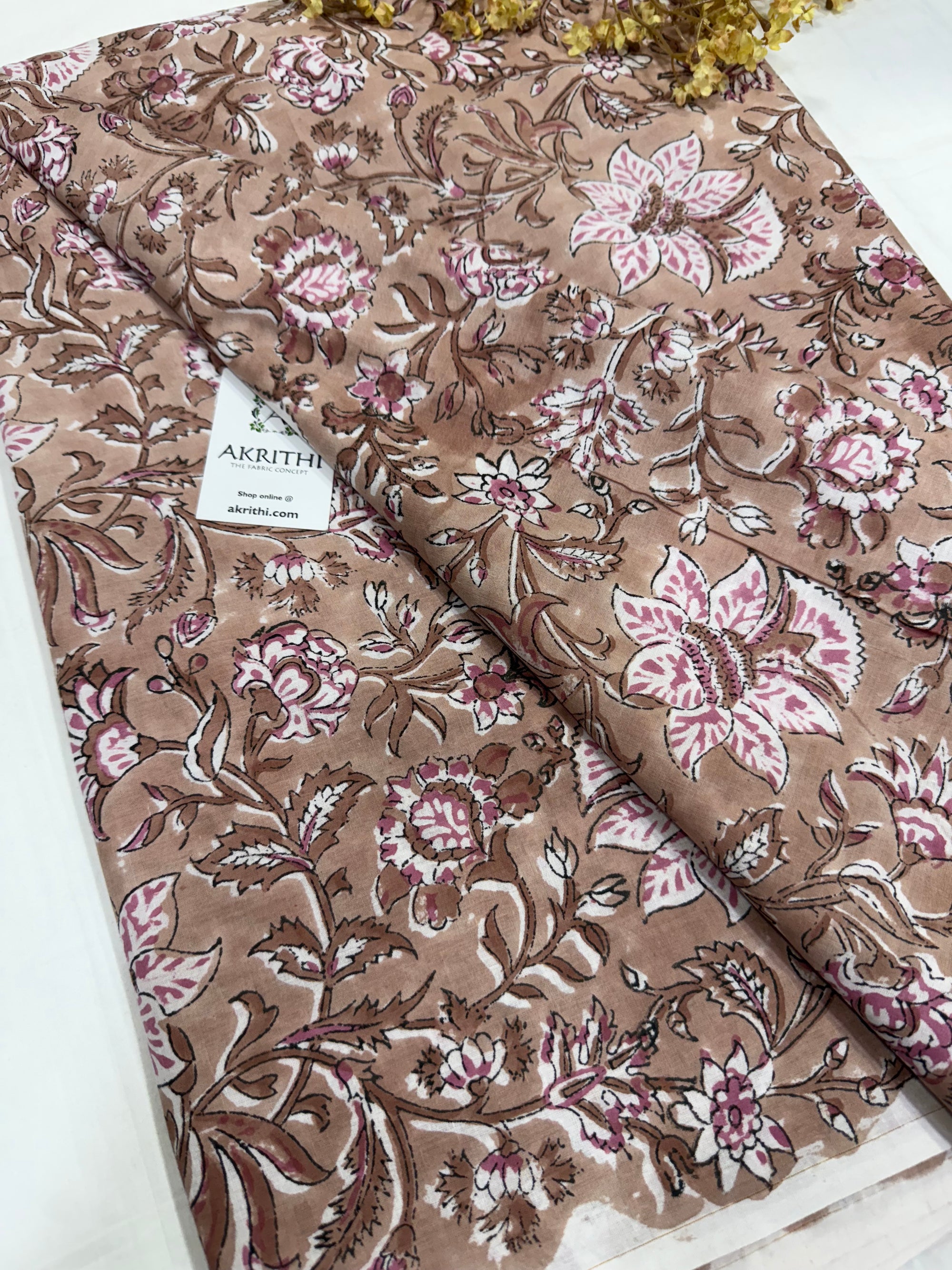 Hand block pure cotton fabric