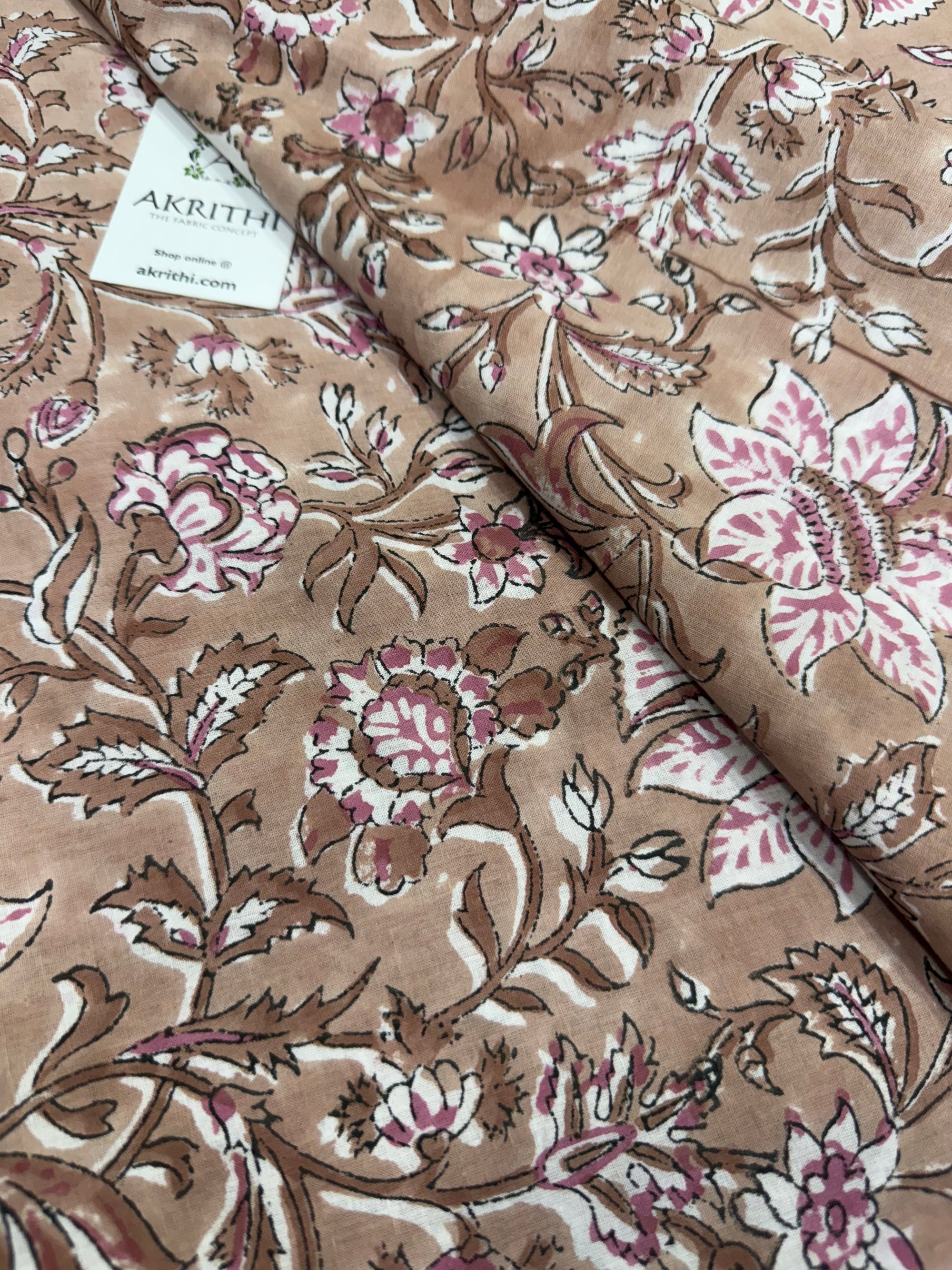Hand block pure cotton fabric