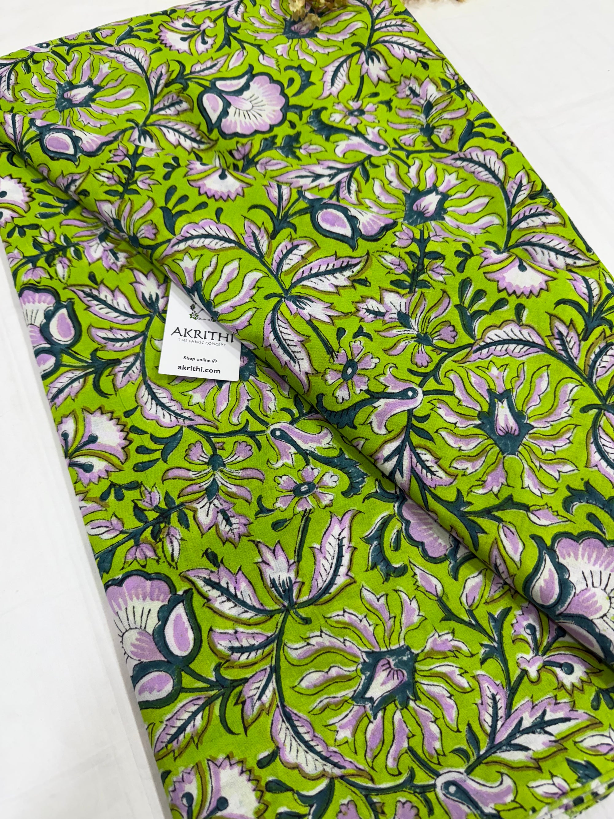 Hand block pure cotton fabric