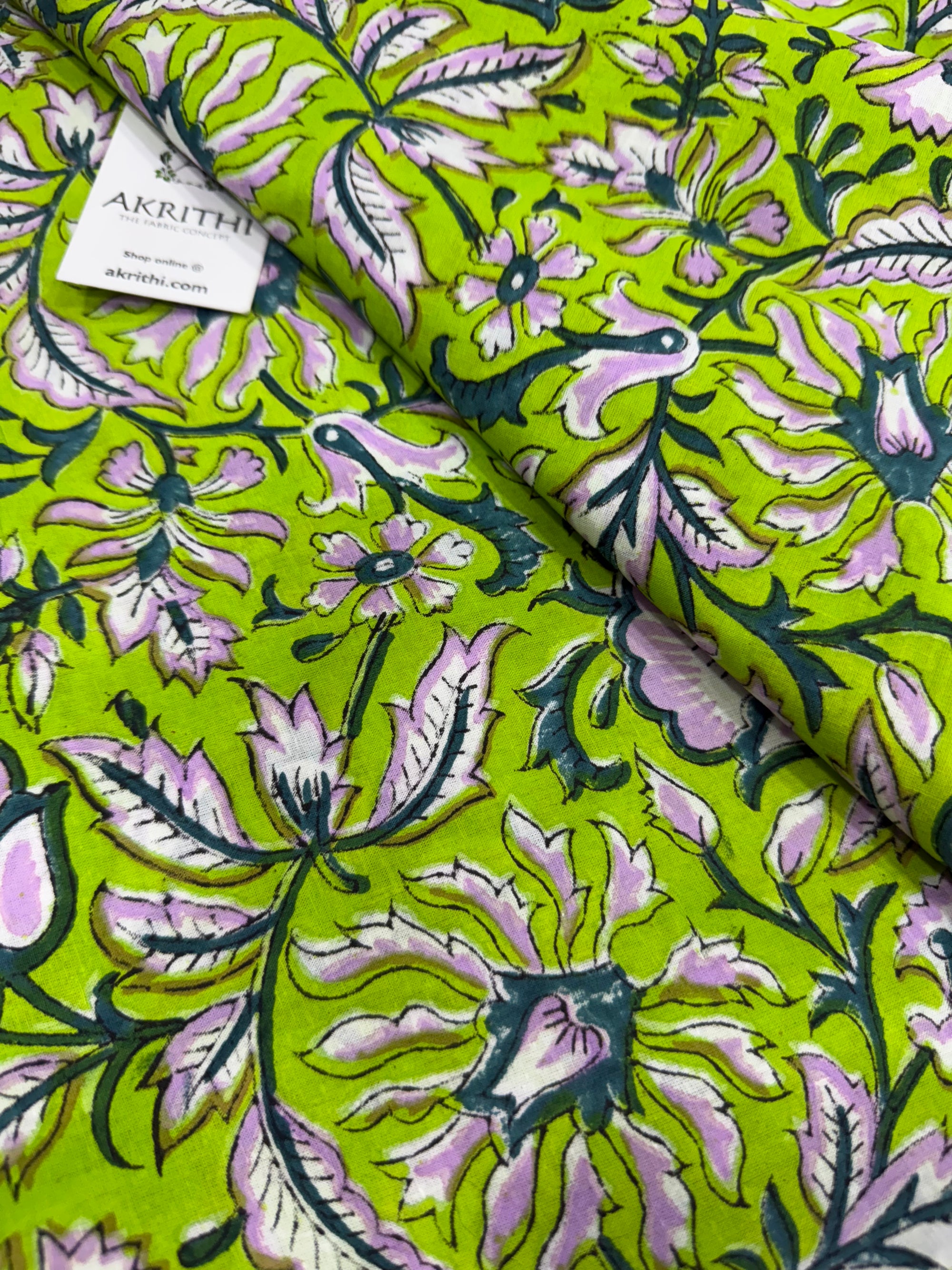 Hand block pure cotton fabric