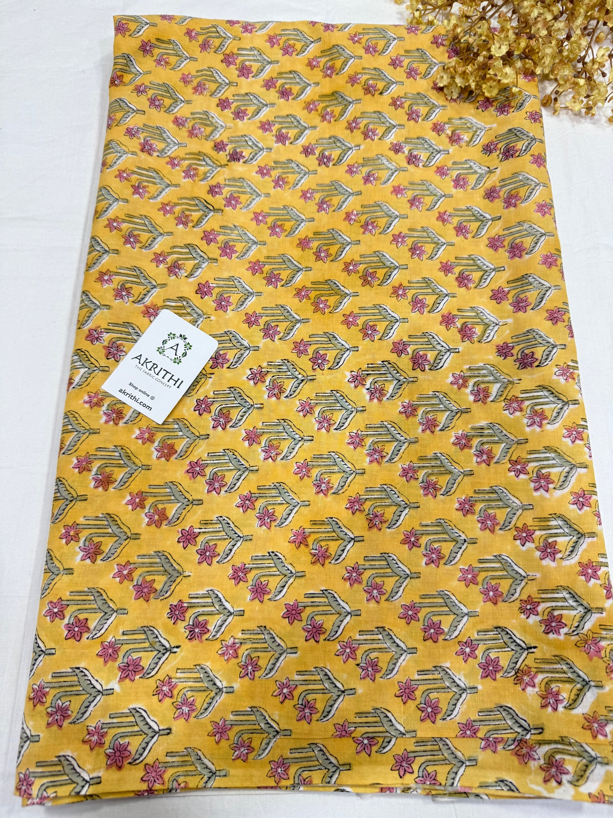 Hand block pure cotton fabric