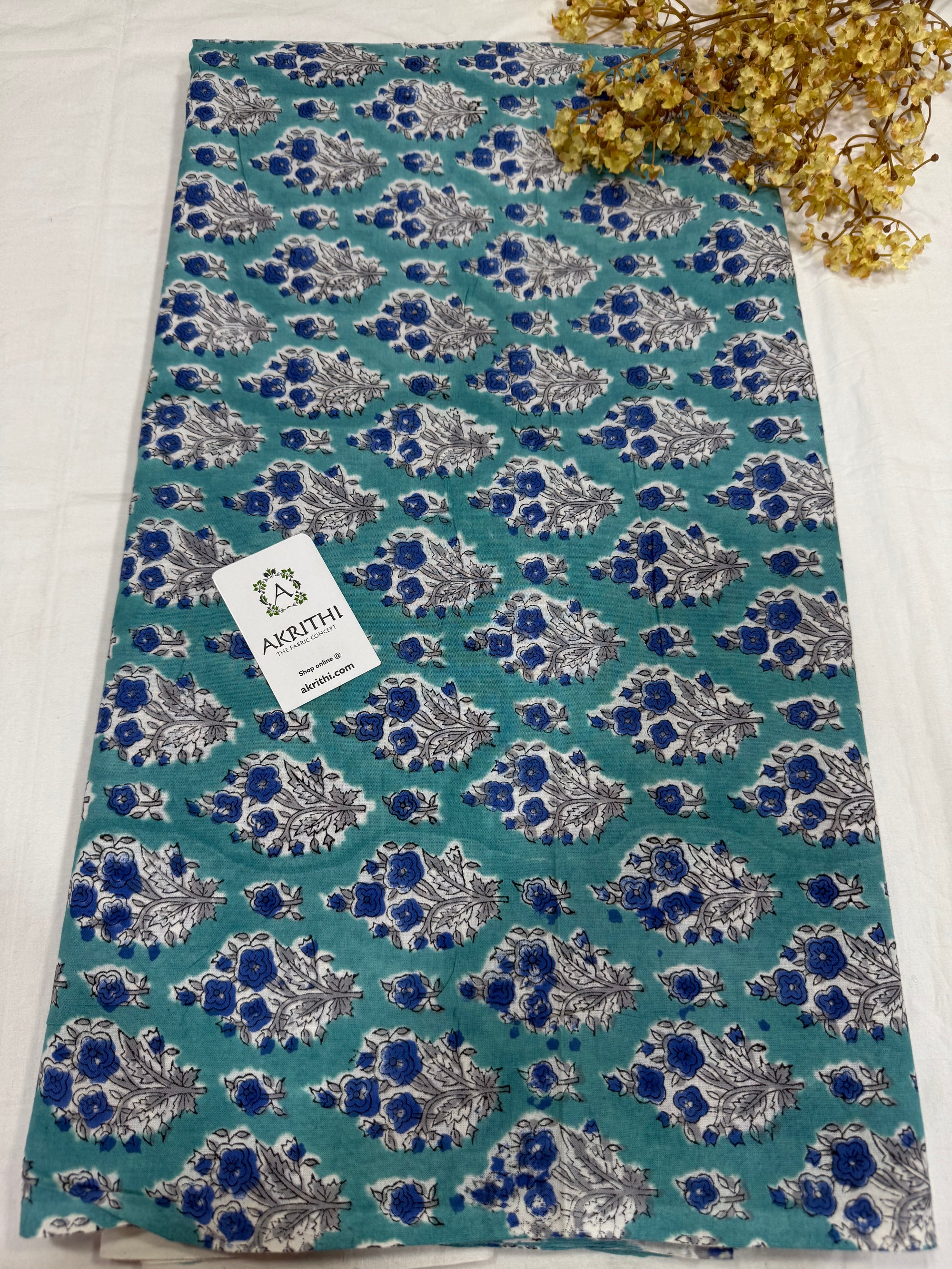 Hand block pure cotton fabric