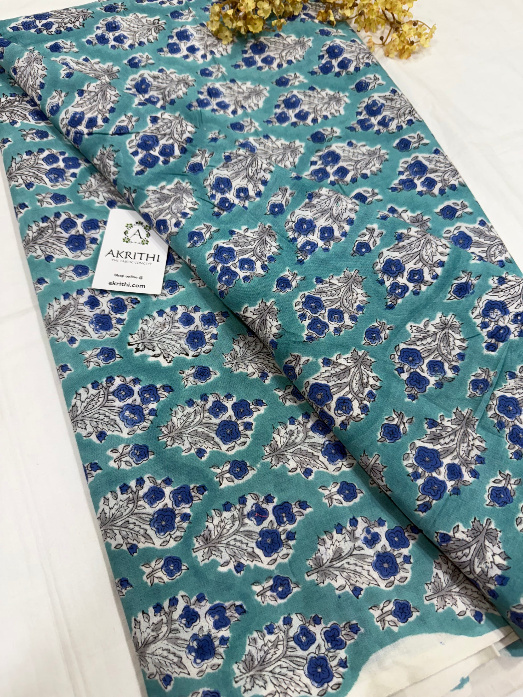 Hand block pure cotton fabric