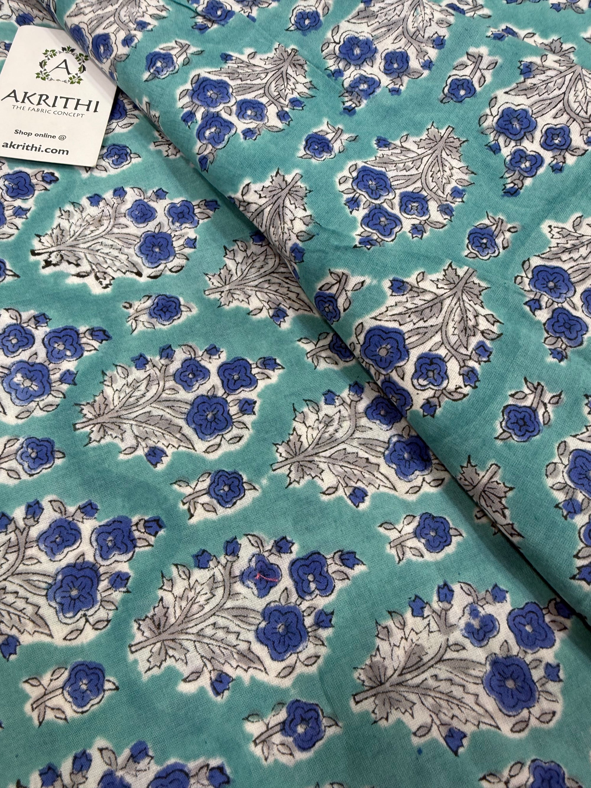 Hand block pure cotton fabric