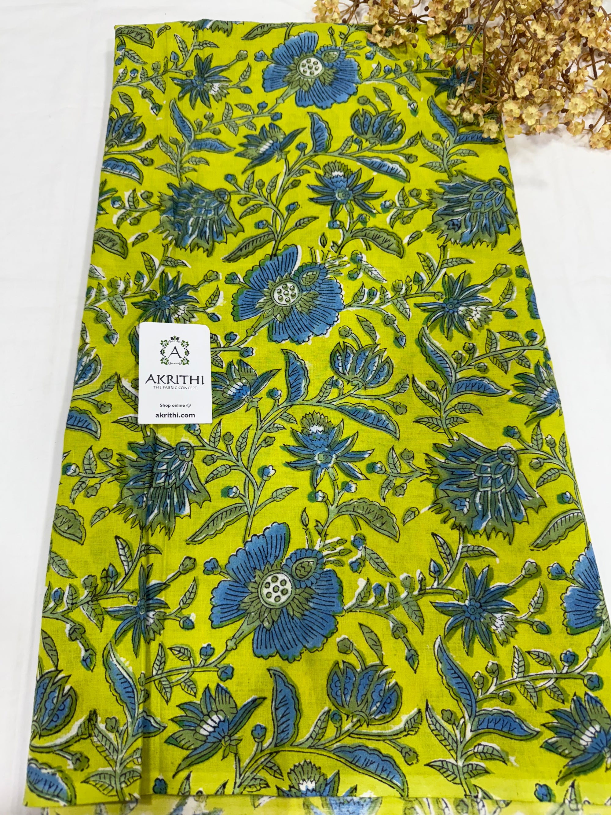 Hand block pure cotton fabric