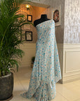 Digital printed modal satin saree