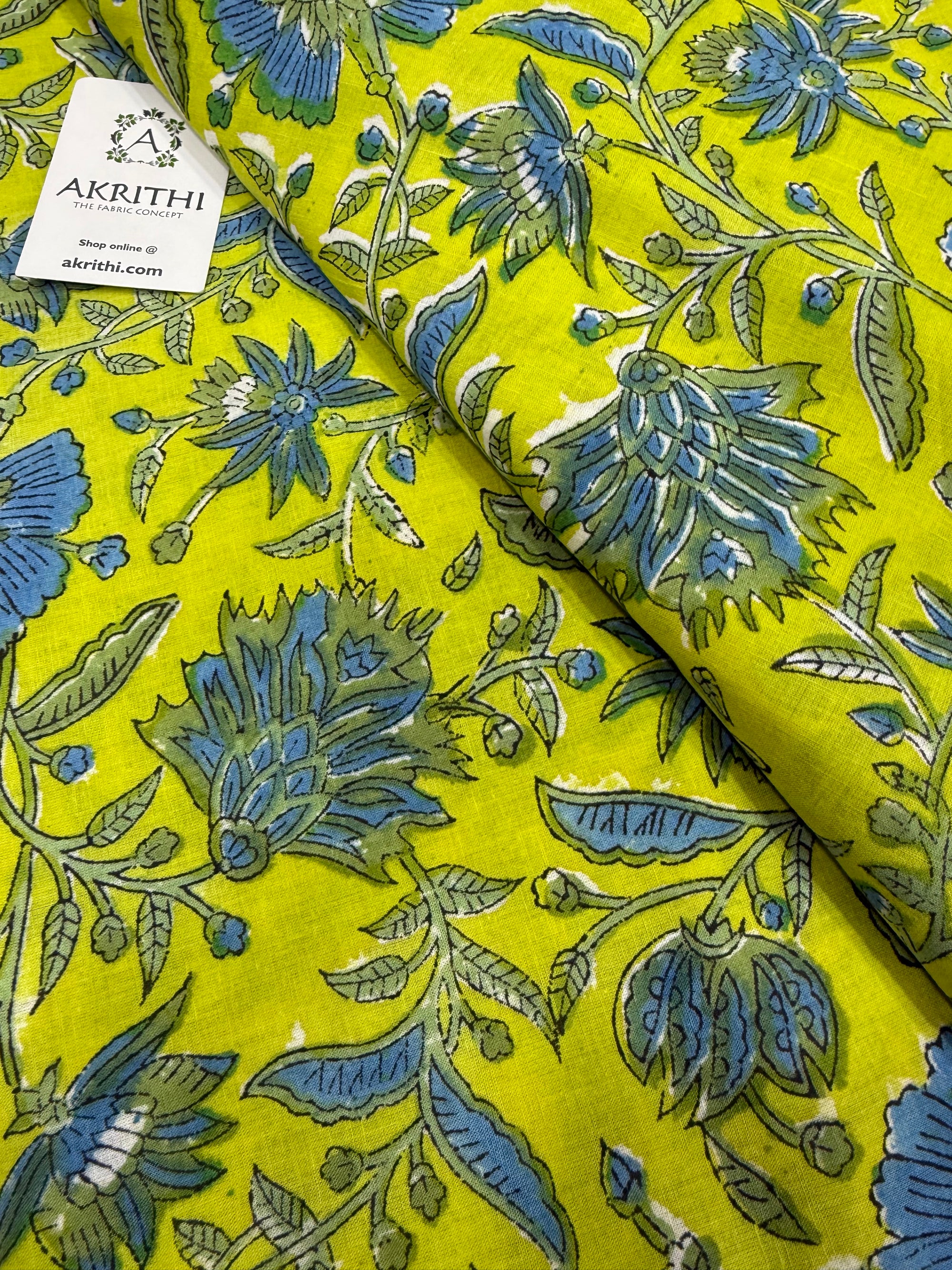Hand block pure cotton fabric
