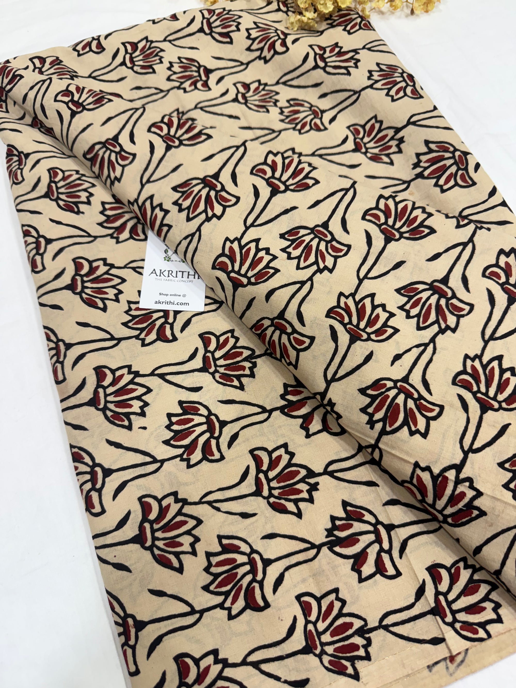 Hand block pure cotton fabric