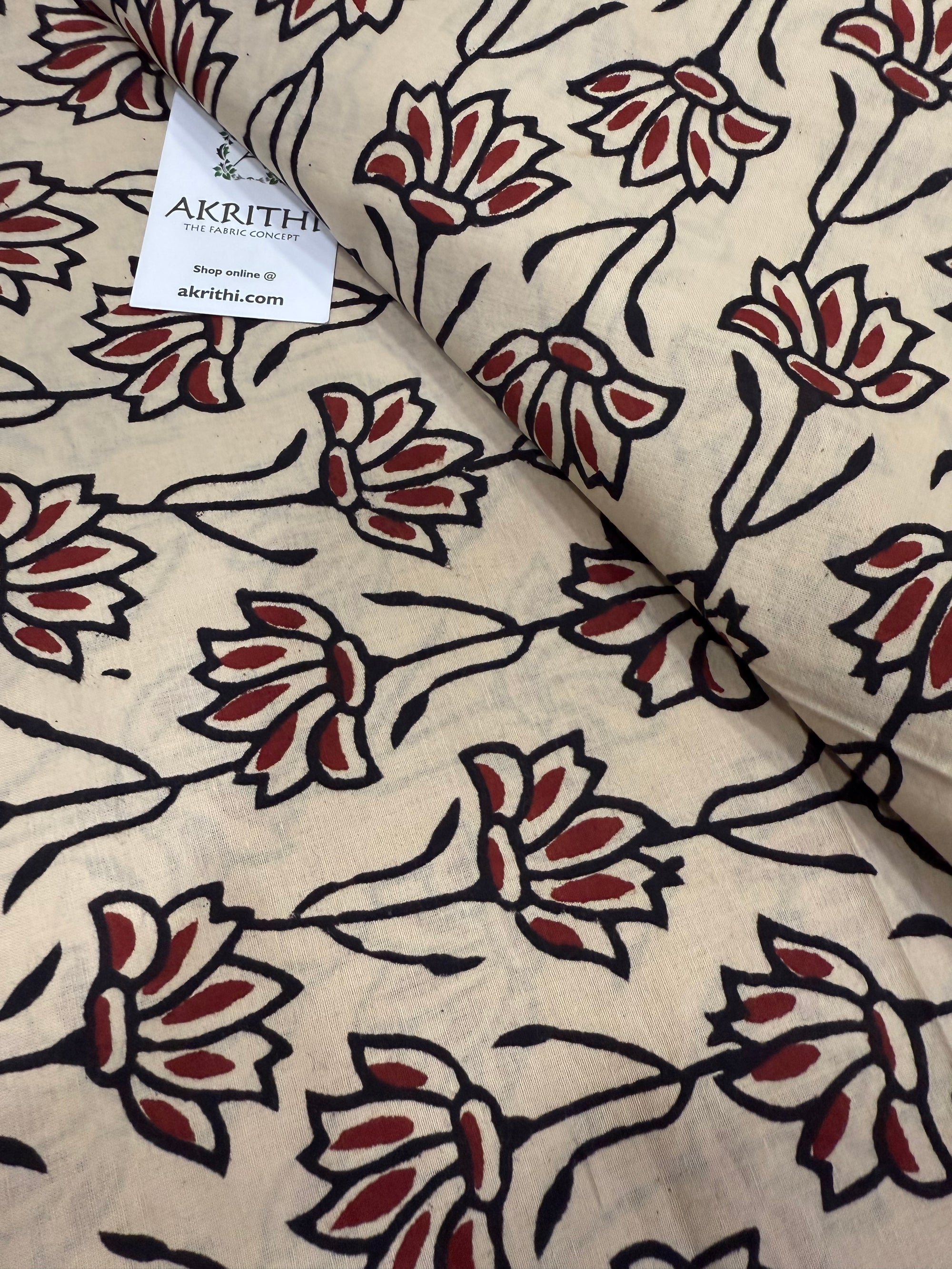 Hand block pure cotton fabric