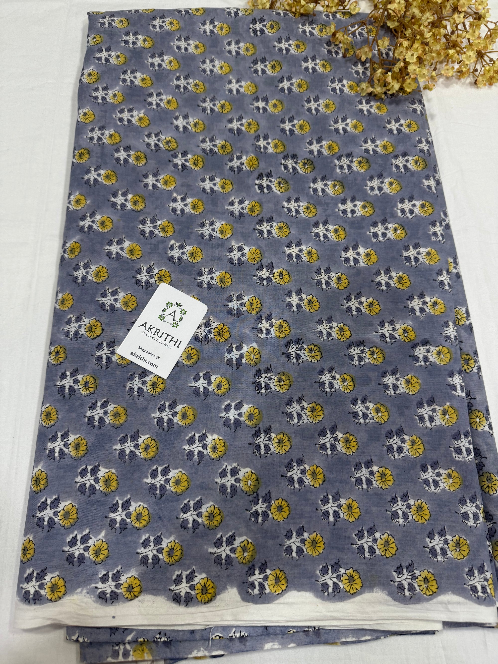 Hand block pure cotton fabric
