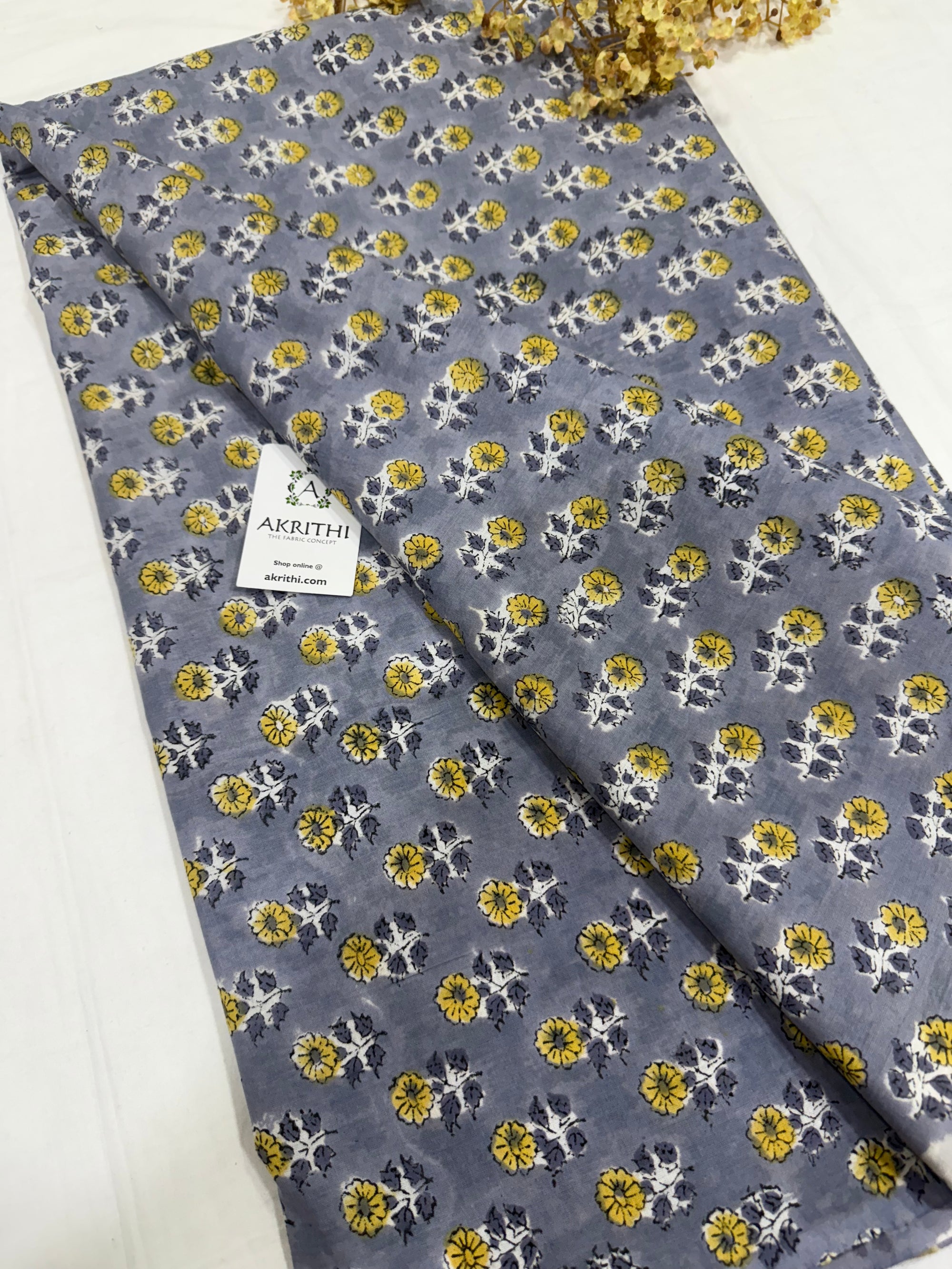 Hand block pure cotton fabric