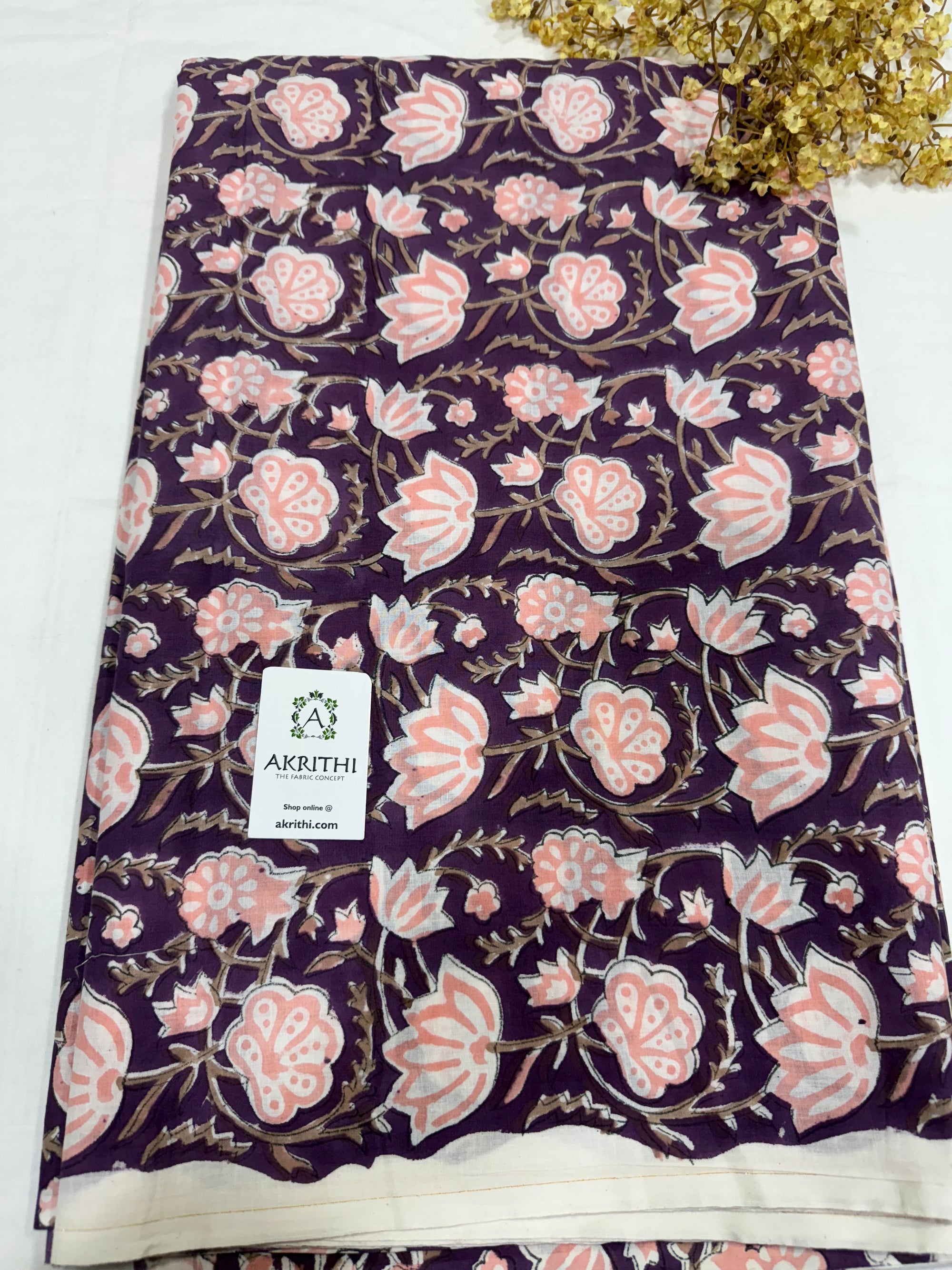 Hand block pure cotton fabric