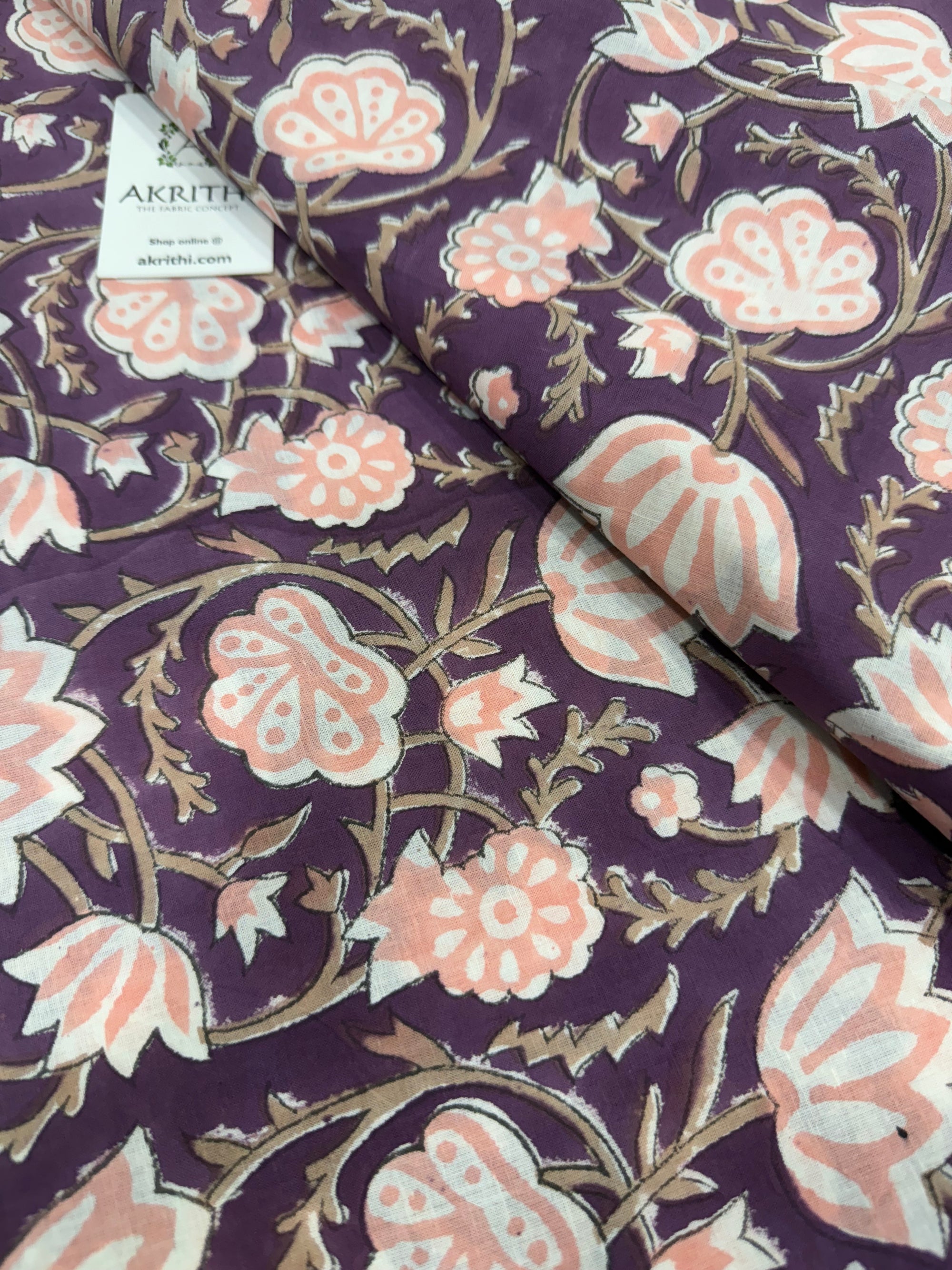 Hand block pure cotton fabric