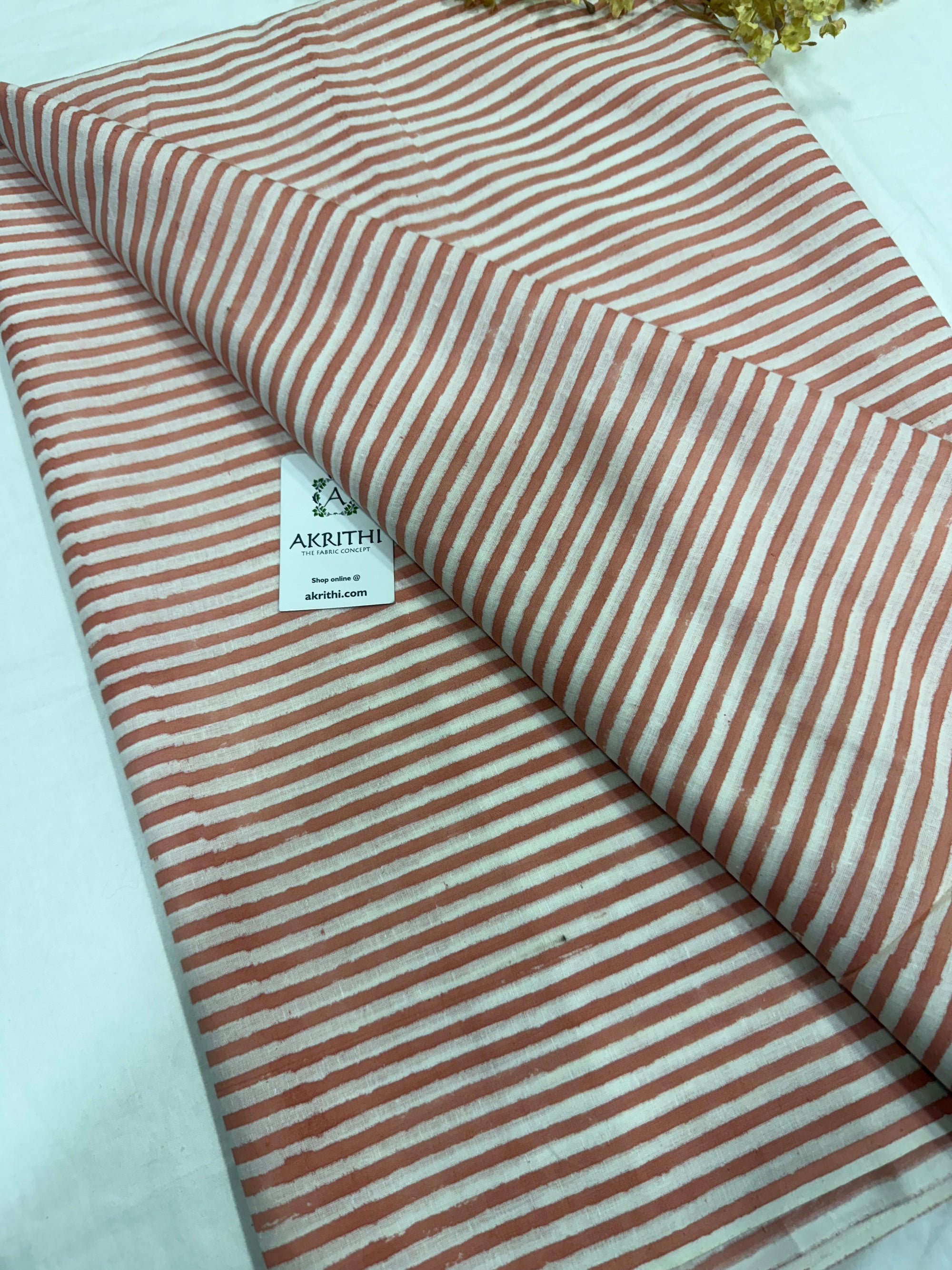 Hand block pure cotton fabric