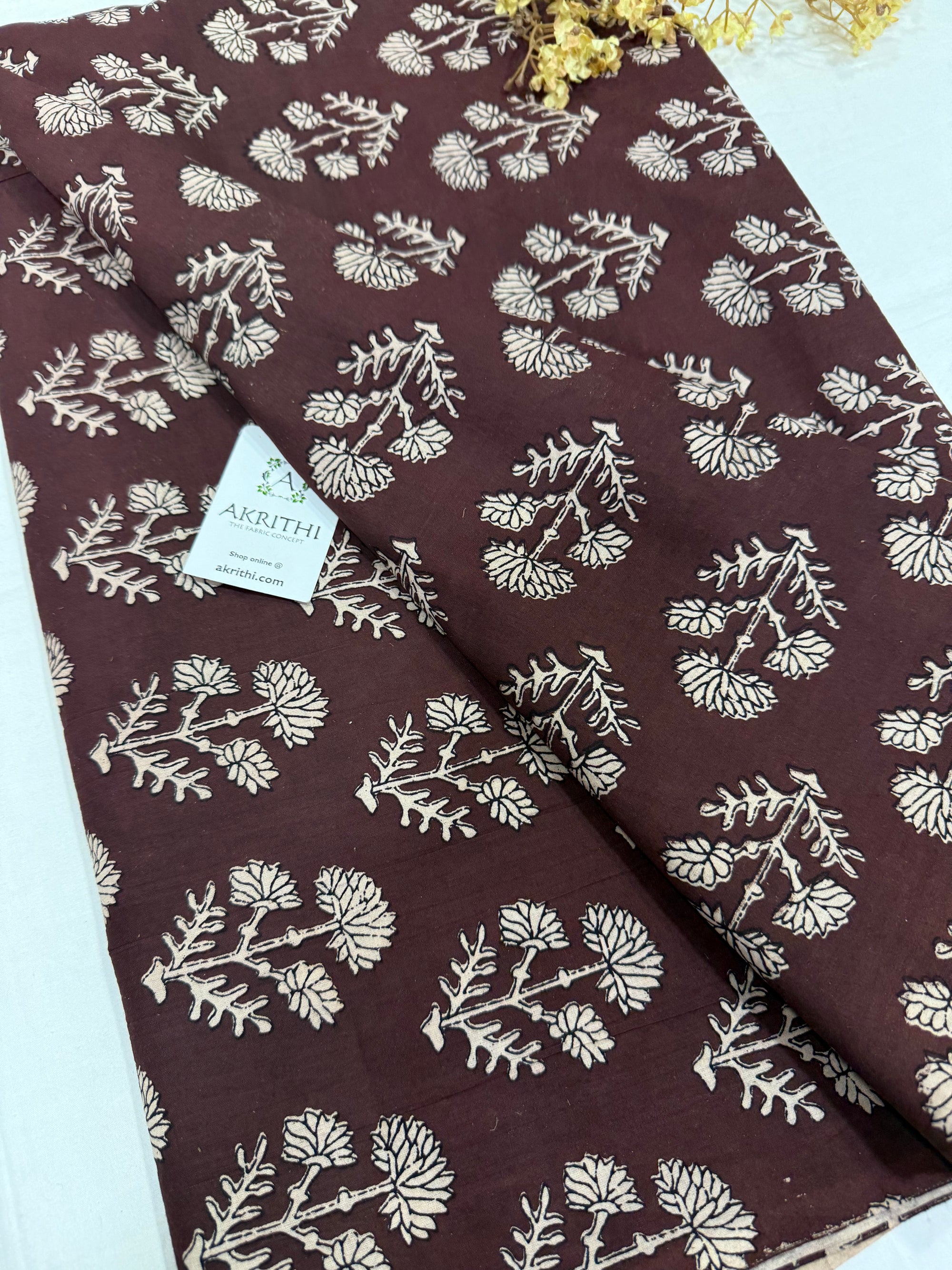 Hand block pure cotton fabric