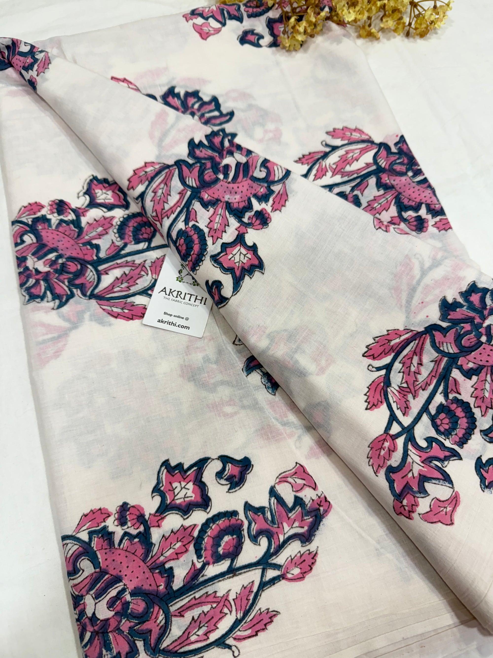 Hand block pure cotton fabric