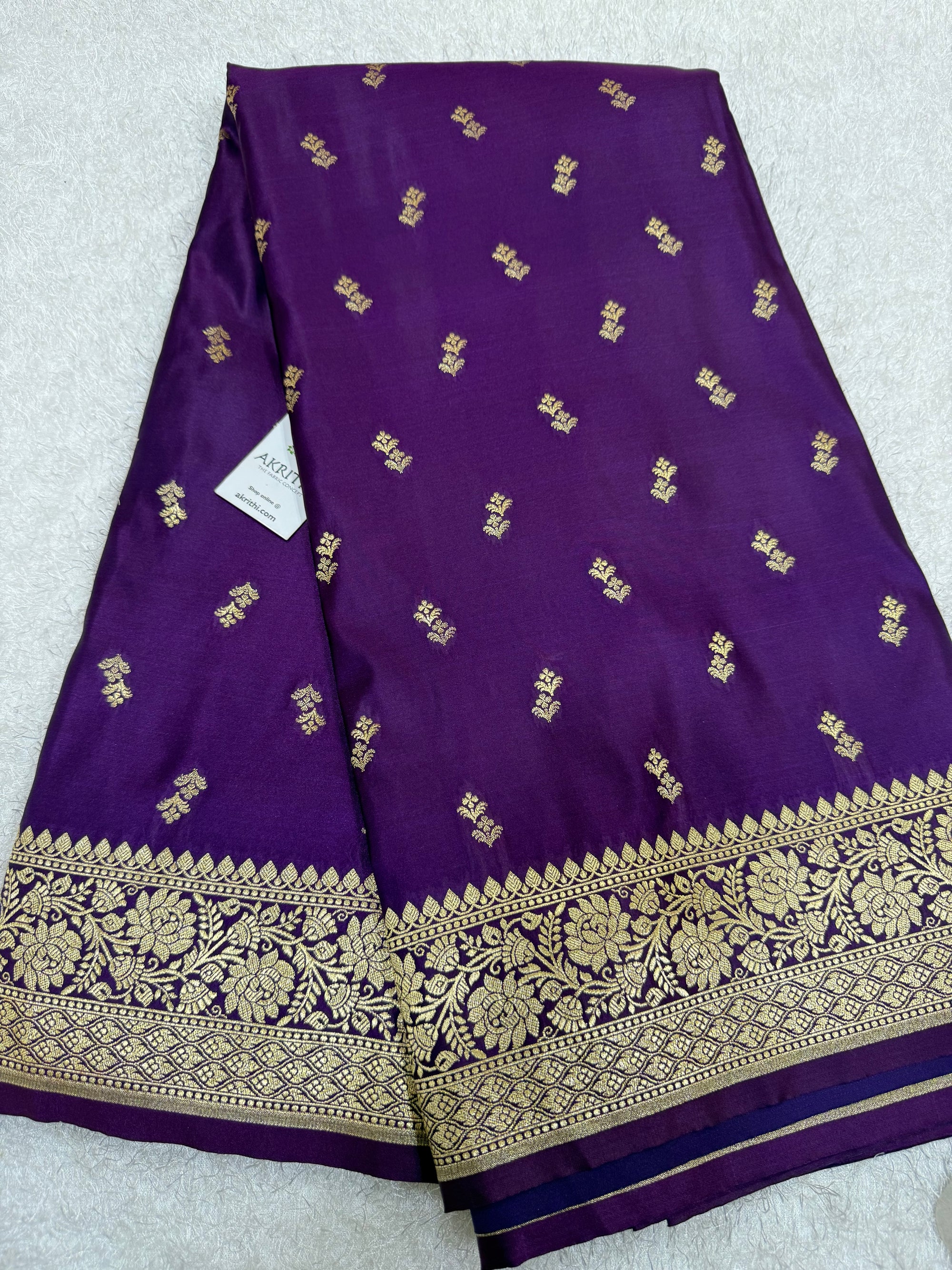 Pure Banarasi brocade fabric with border