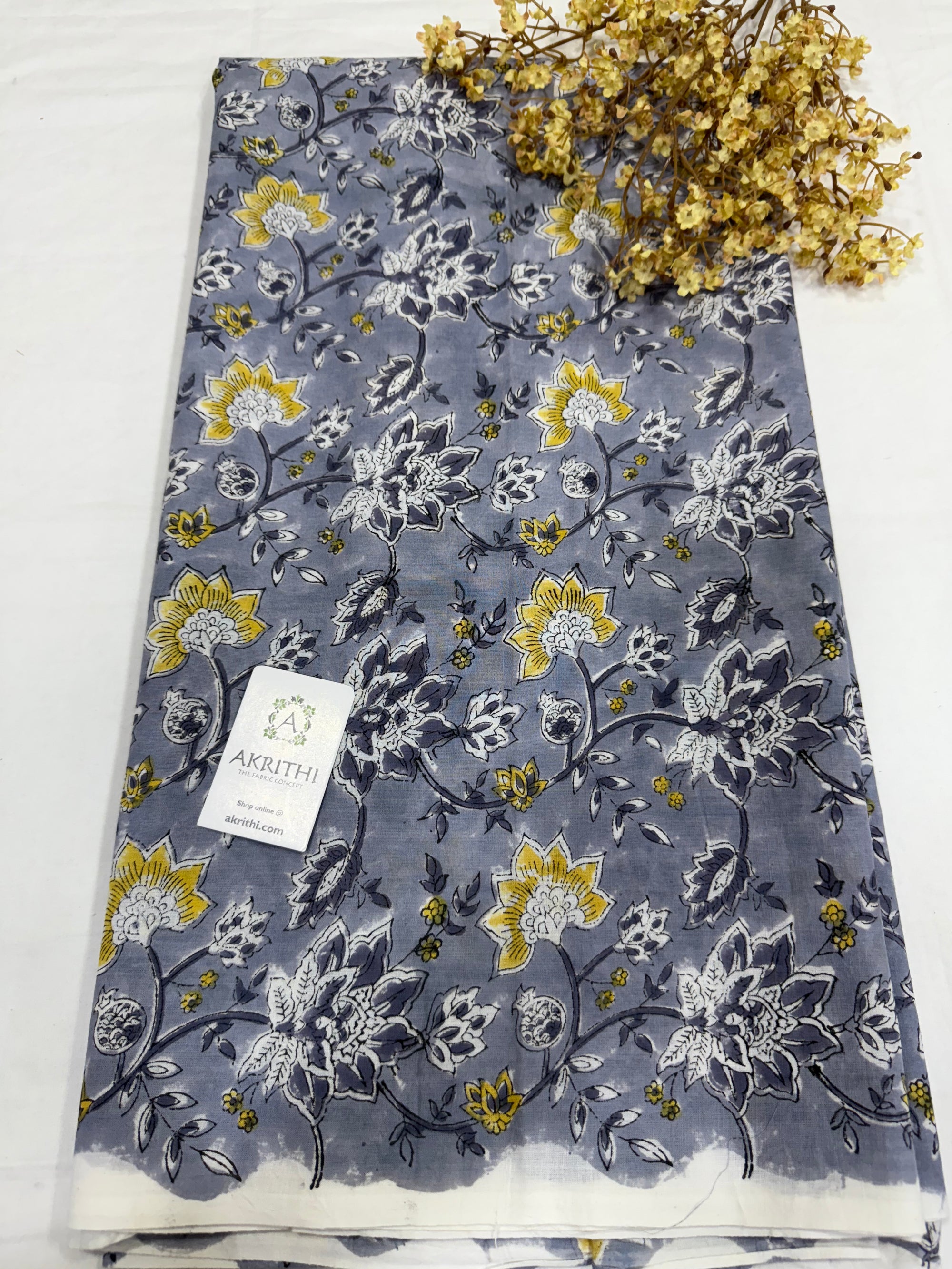 Hand block pure cotton fabric