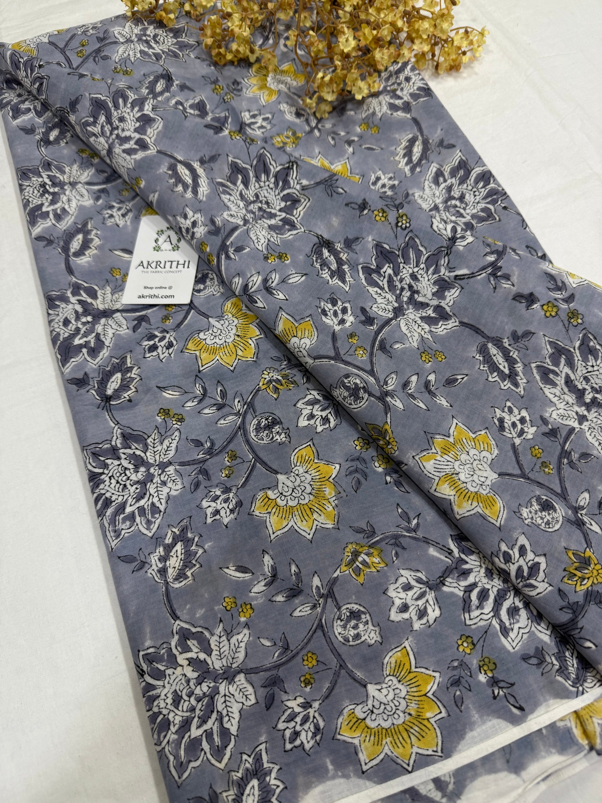 Hand block pure cotton fabric