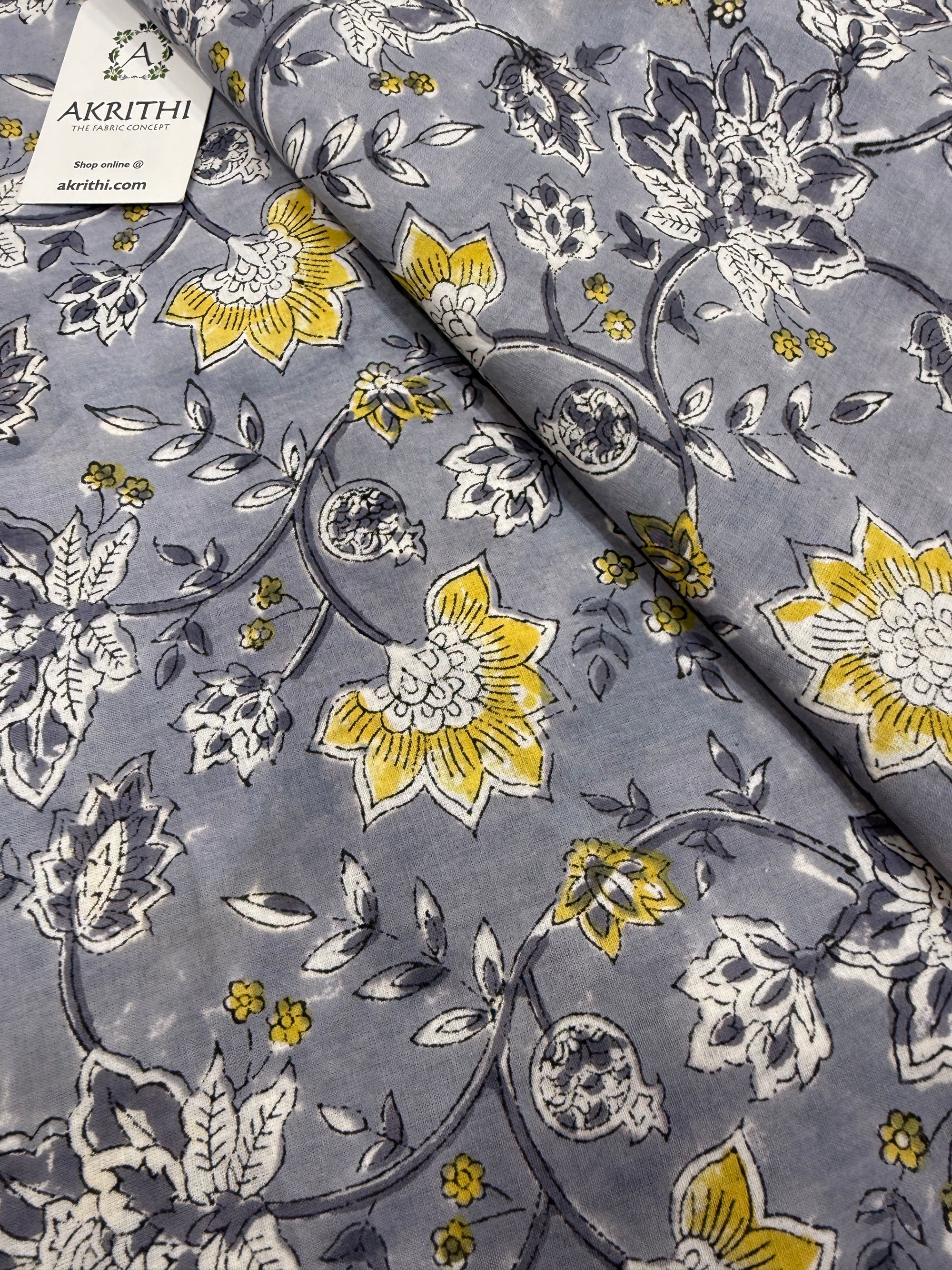 Hand block pure cotton fabric