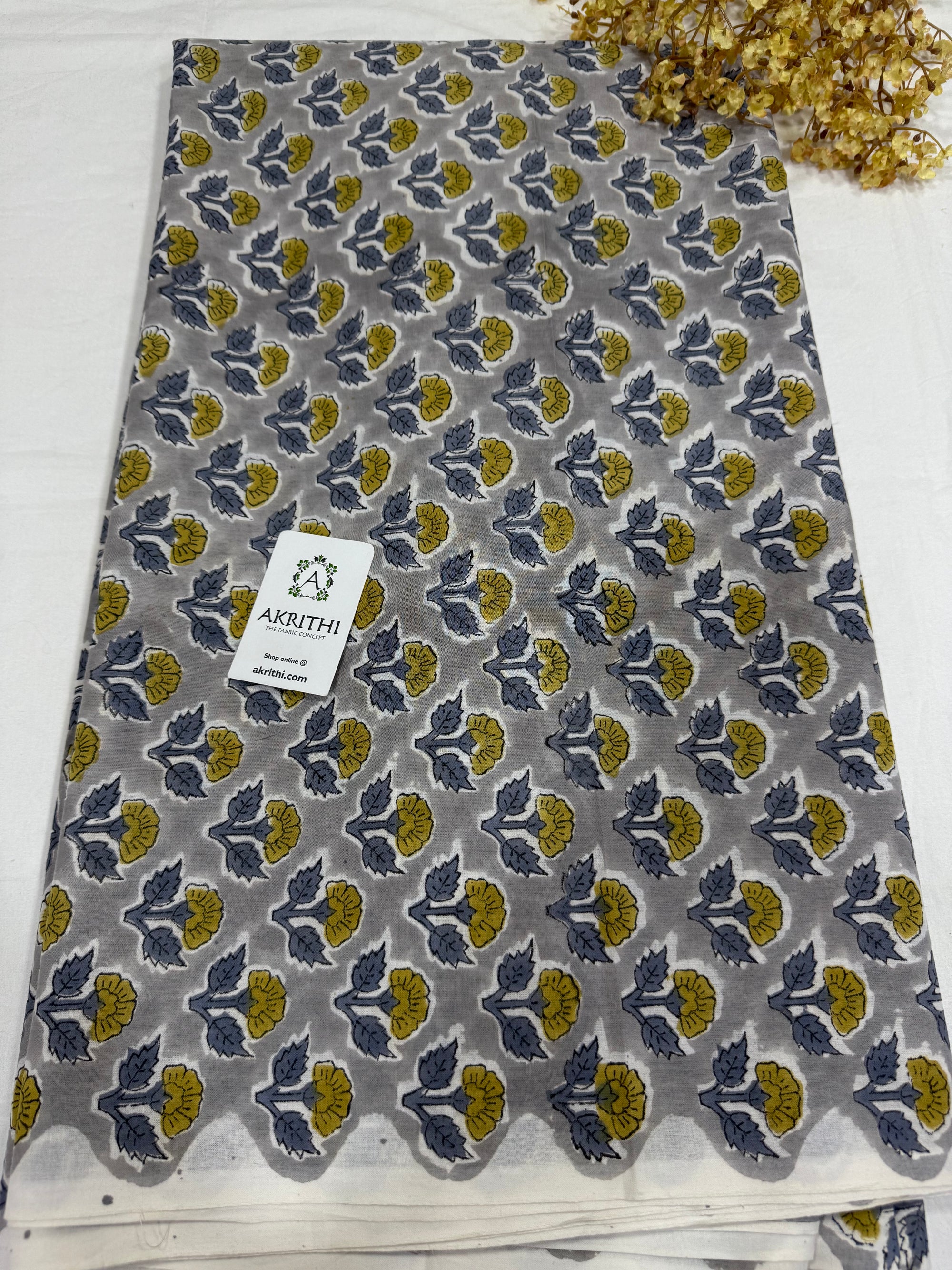 Hand block pure cotton fabric