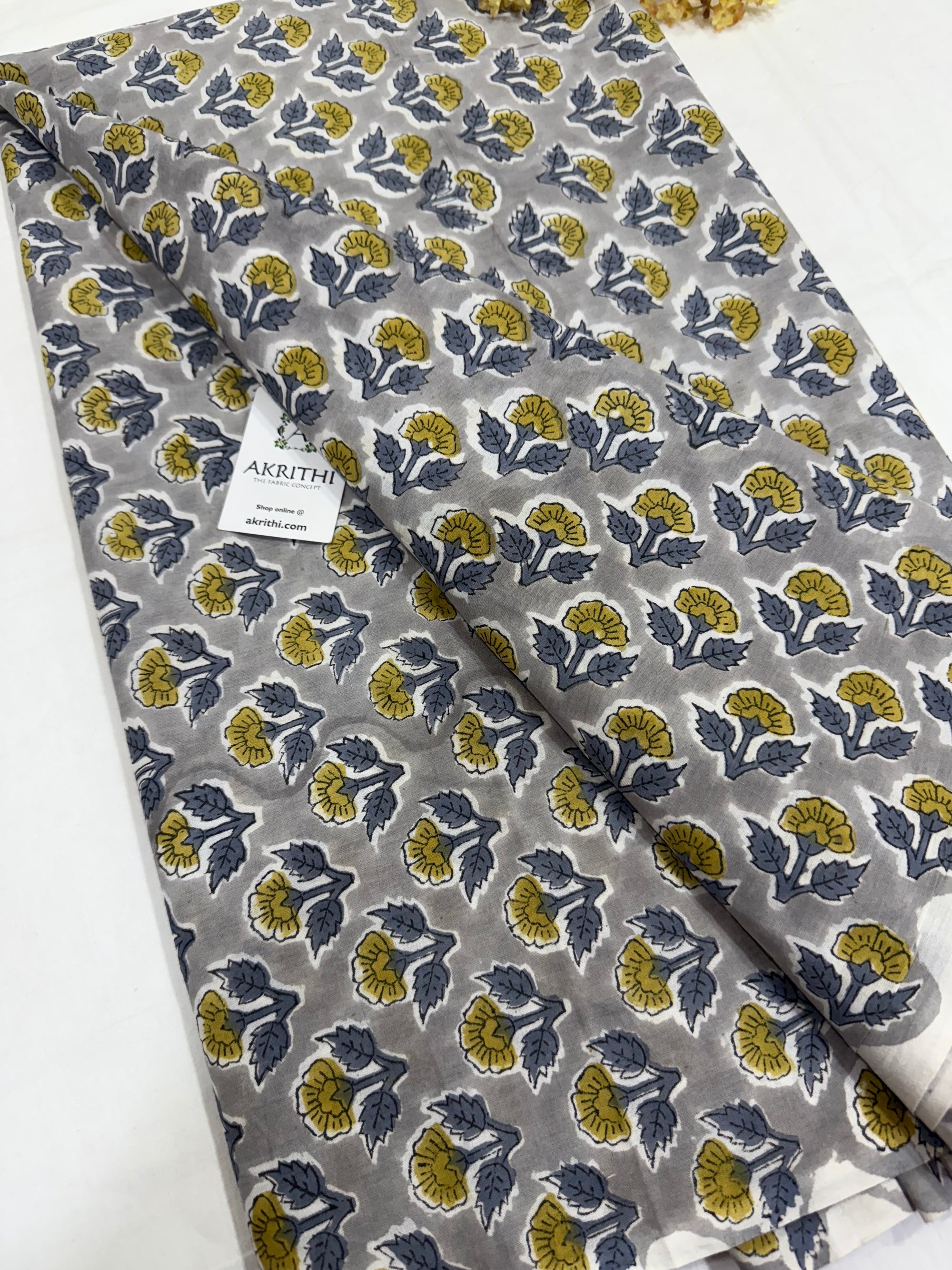 Hand block pure cotton fabric