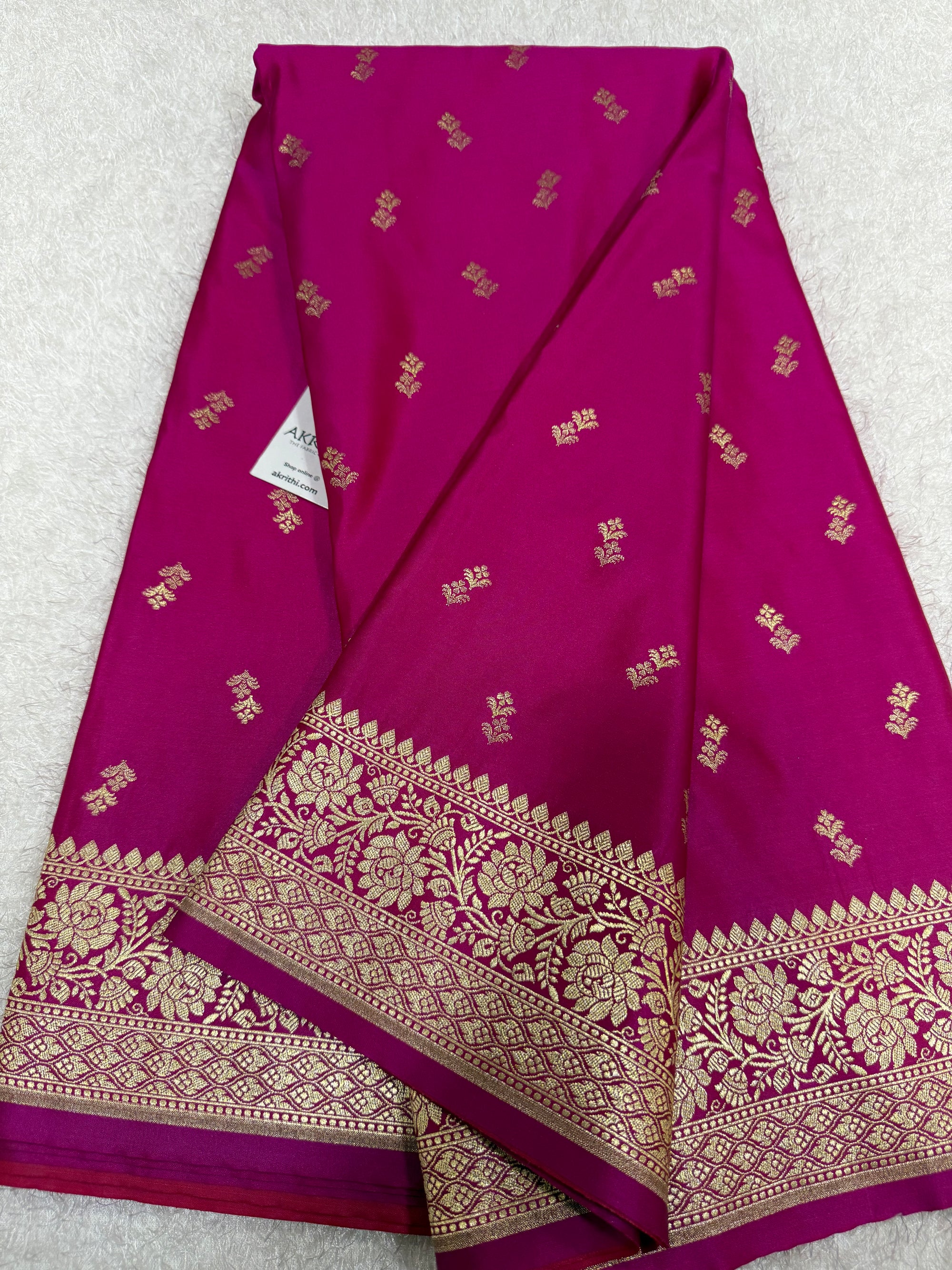 Pure Banarasi brocade fabric with border