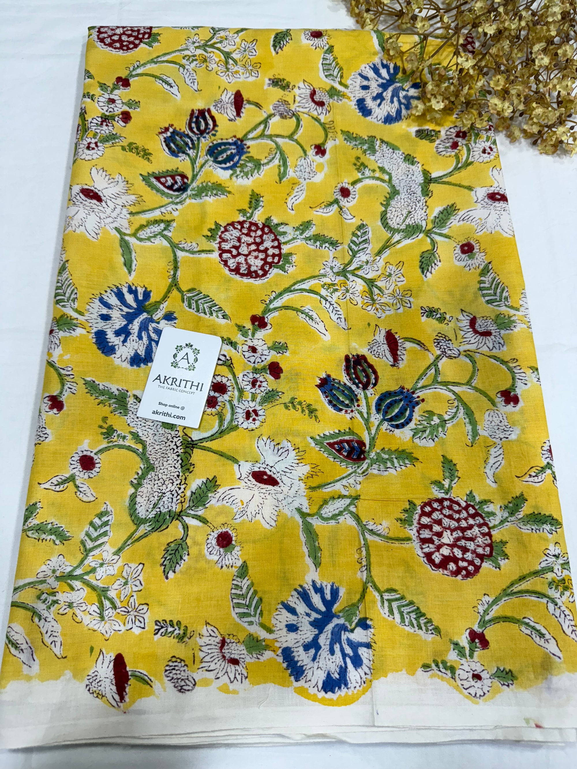 Hand block pure cotton fabric 80 CM CUT