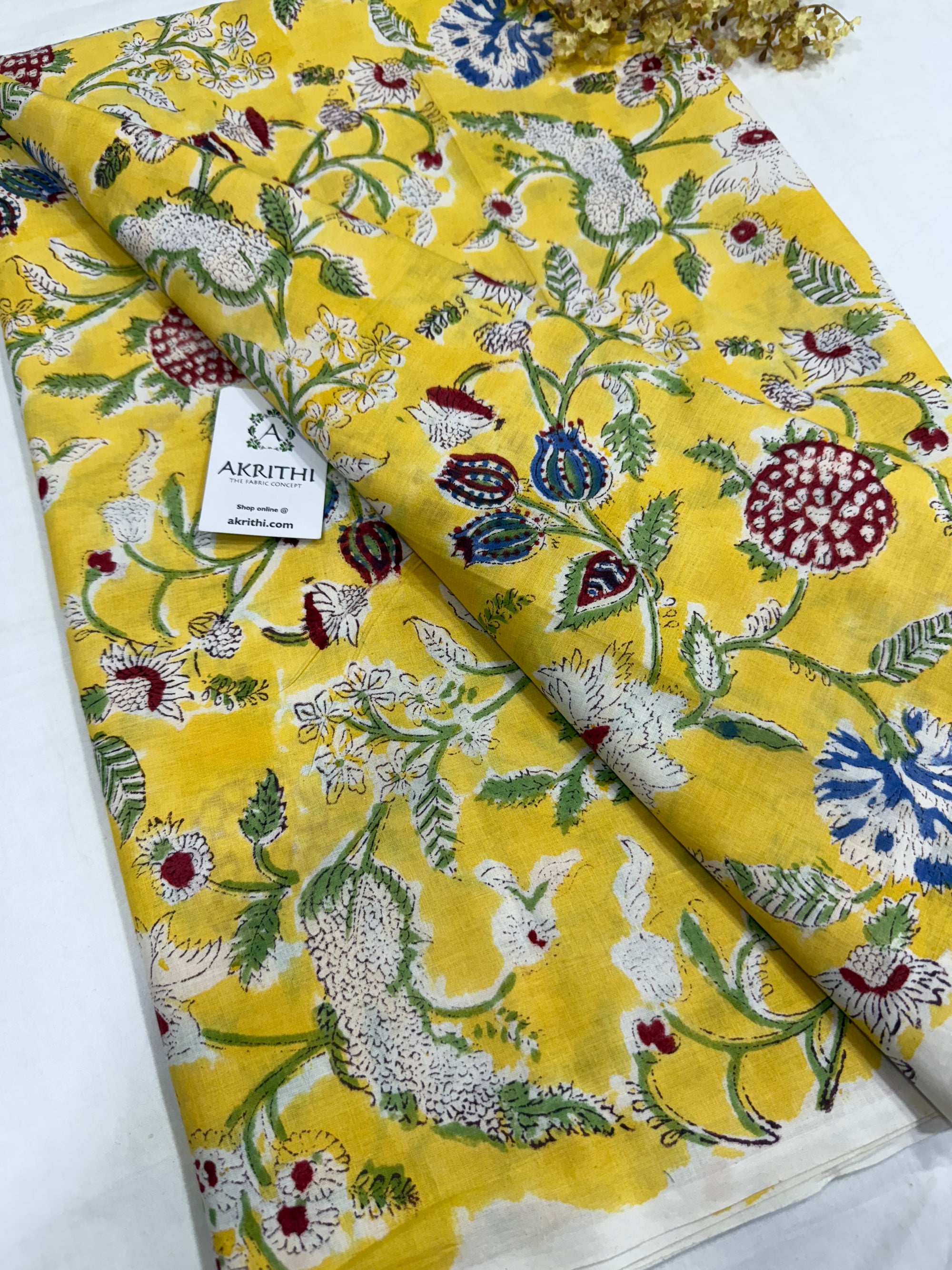 Hand block pure cotton fabric 80 CM CUT