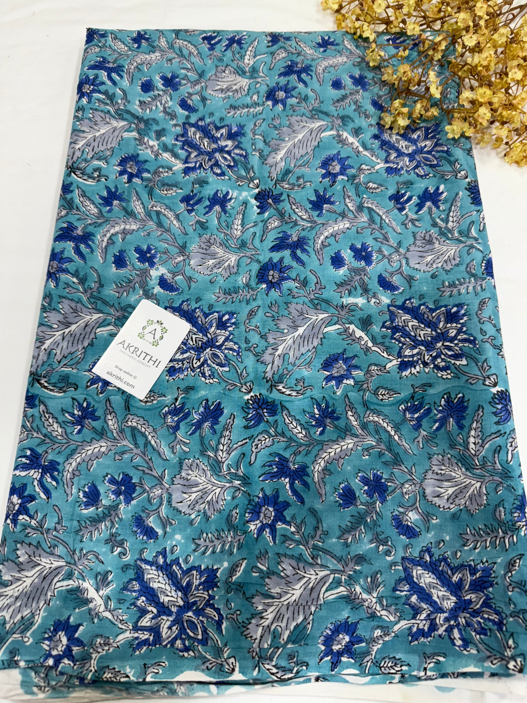 Hand block pure cotton fabric