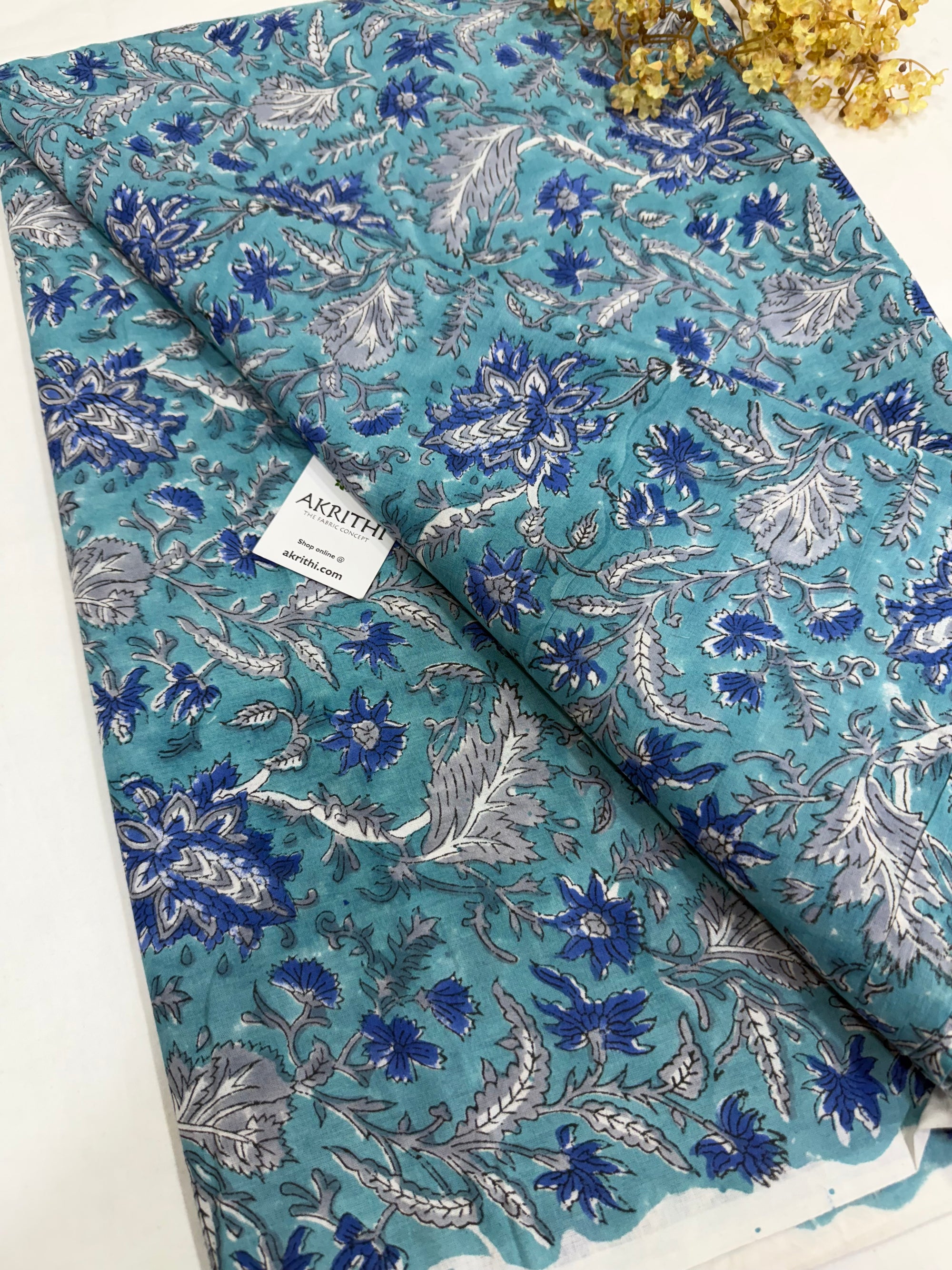 Hand block pure cotton fabric