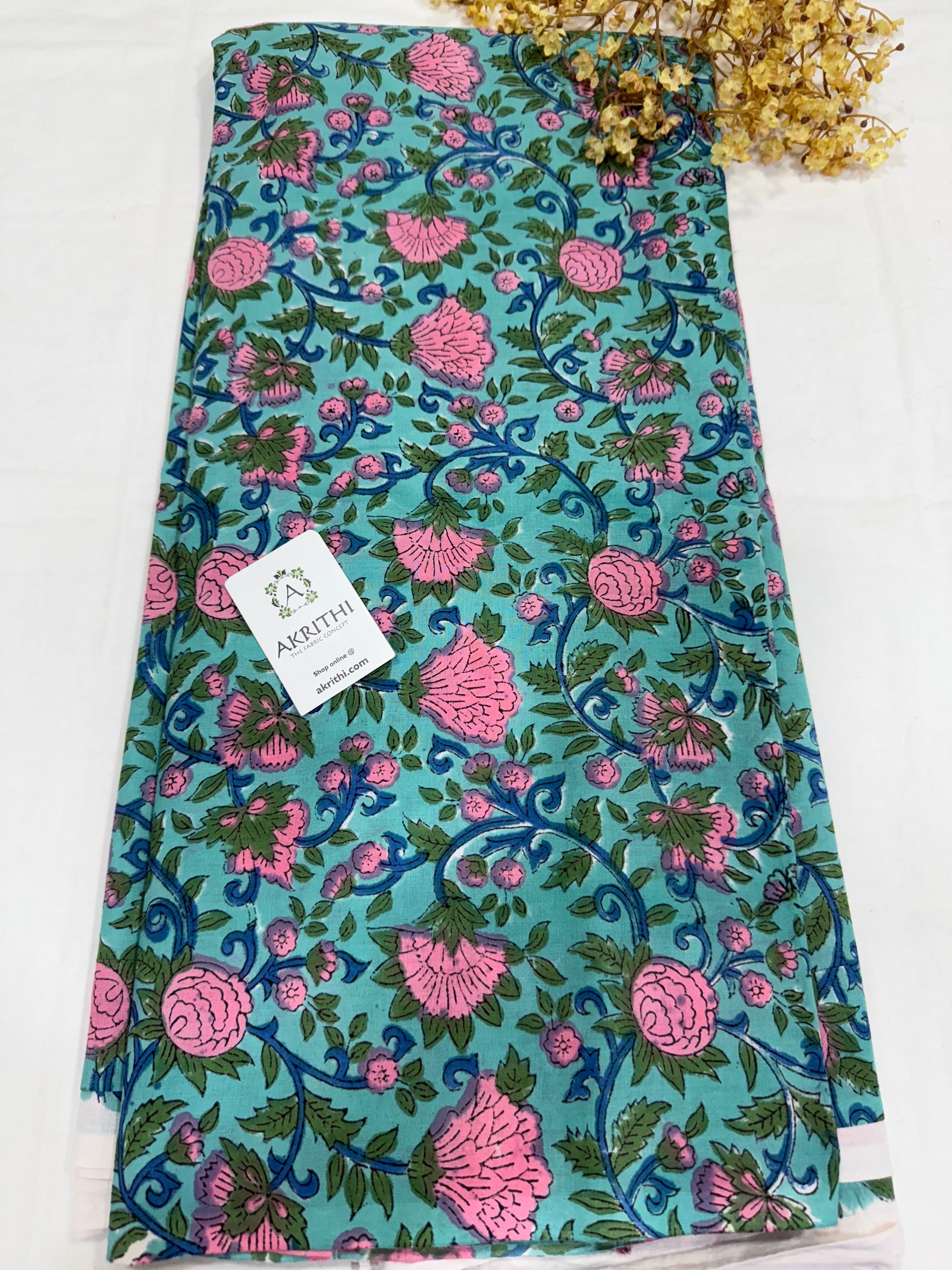 Hand block pure cotton fabric 80 CM CUT