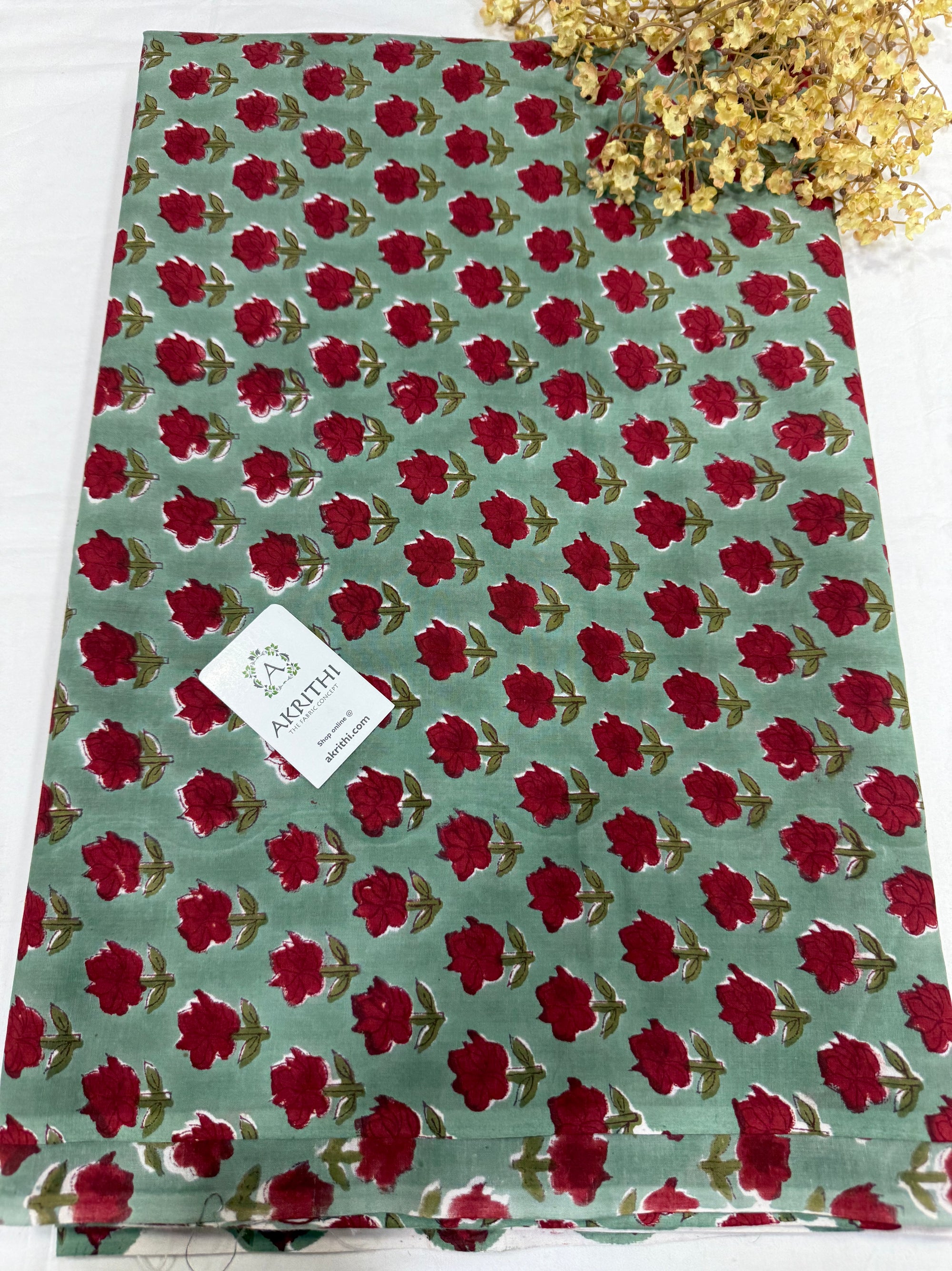 Hand block pure cotton fabric