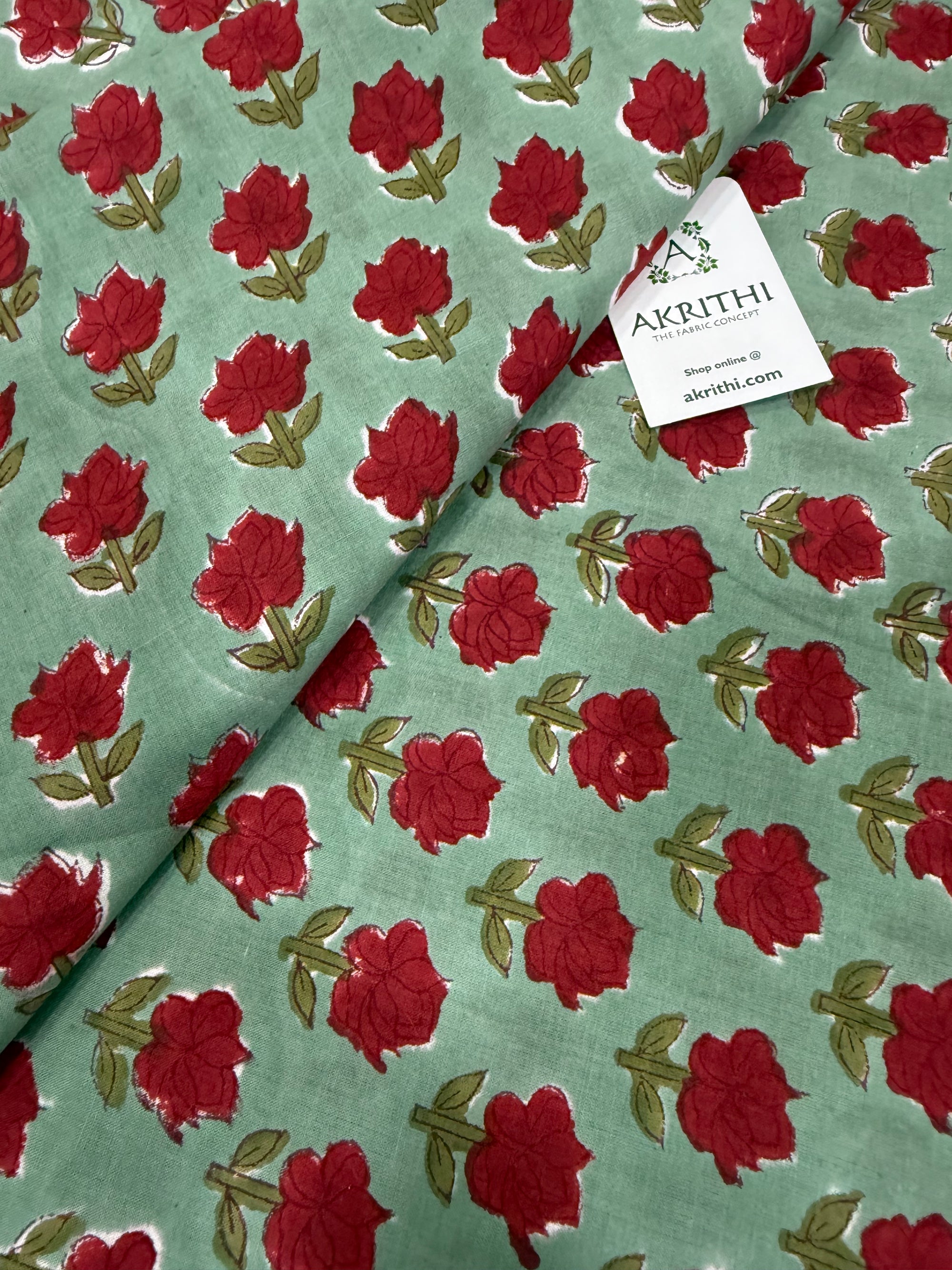 Hand block pure cotton fabric