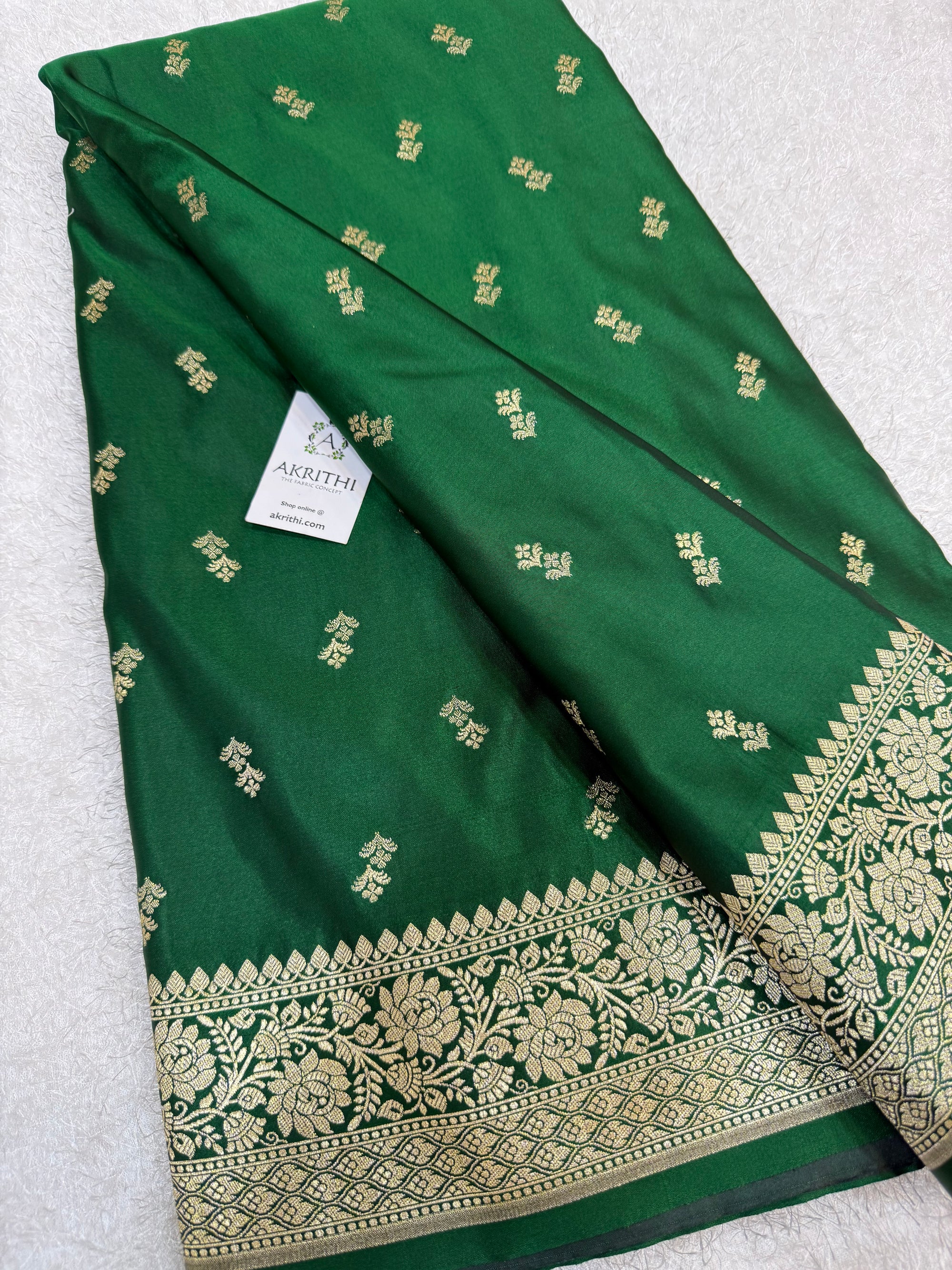 Pure Banarasi brocade fabric with border