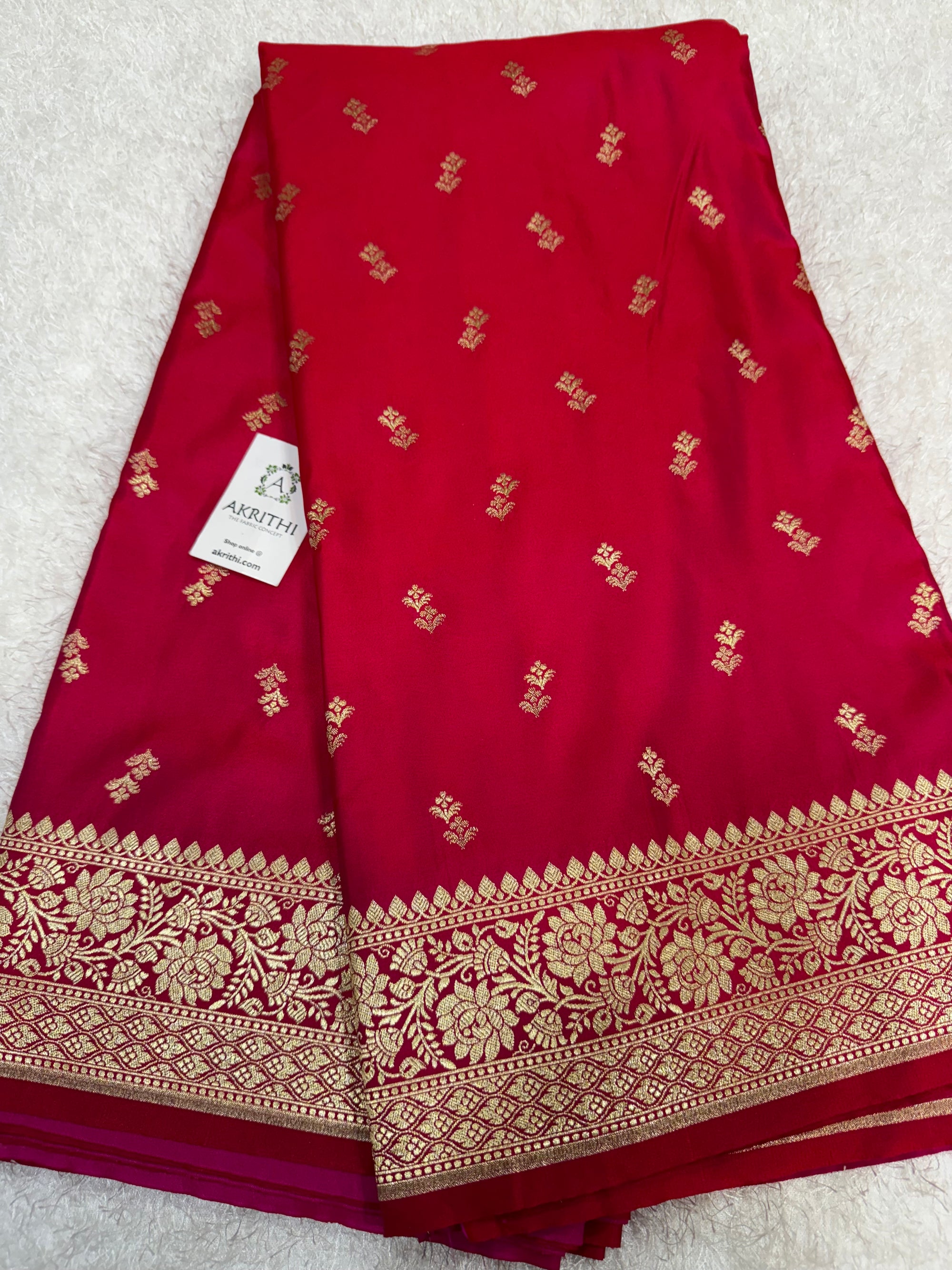 Pure Banarasi brocade fabric with border