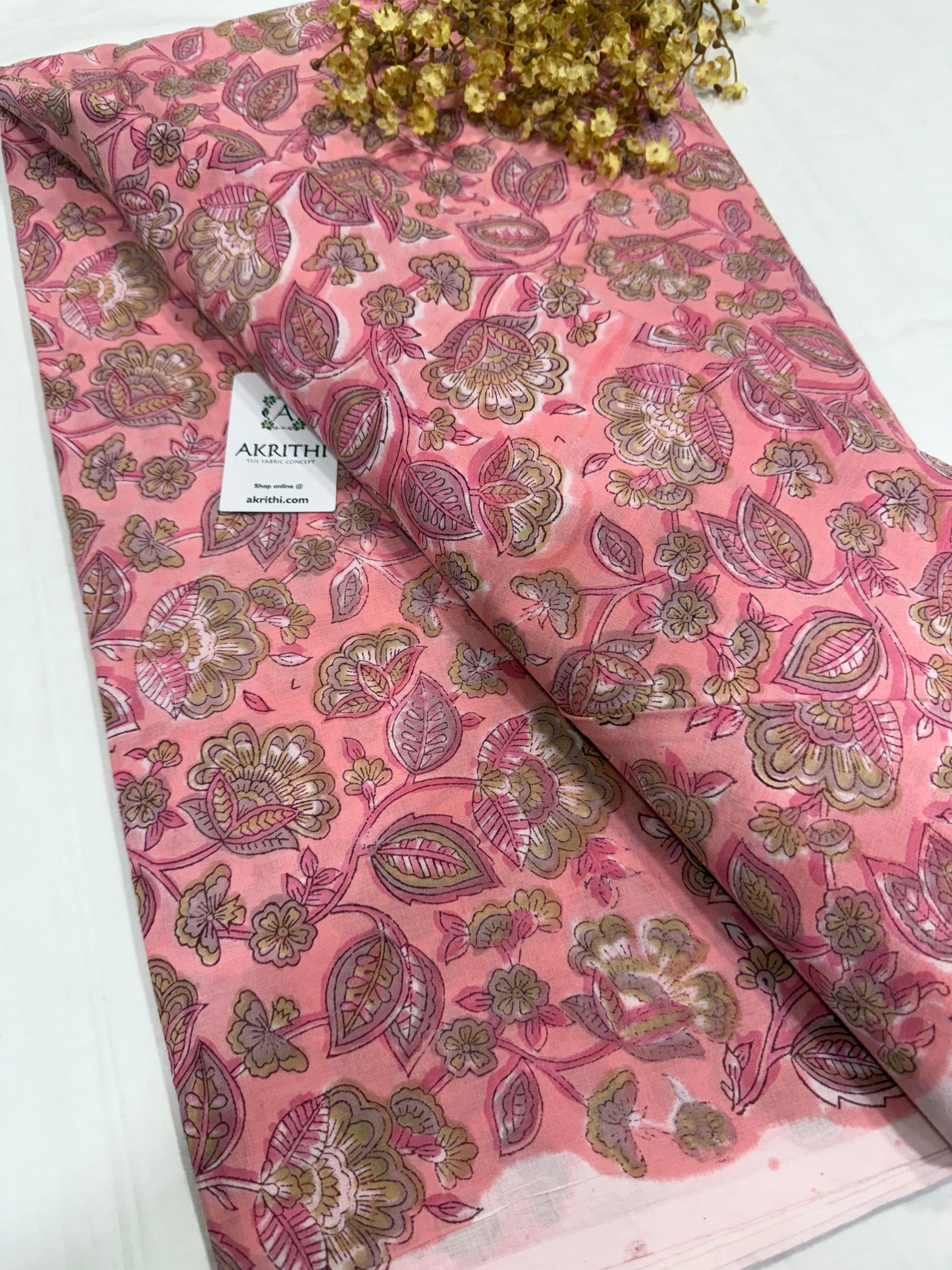 Hand block pure cotton fabric