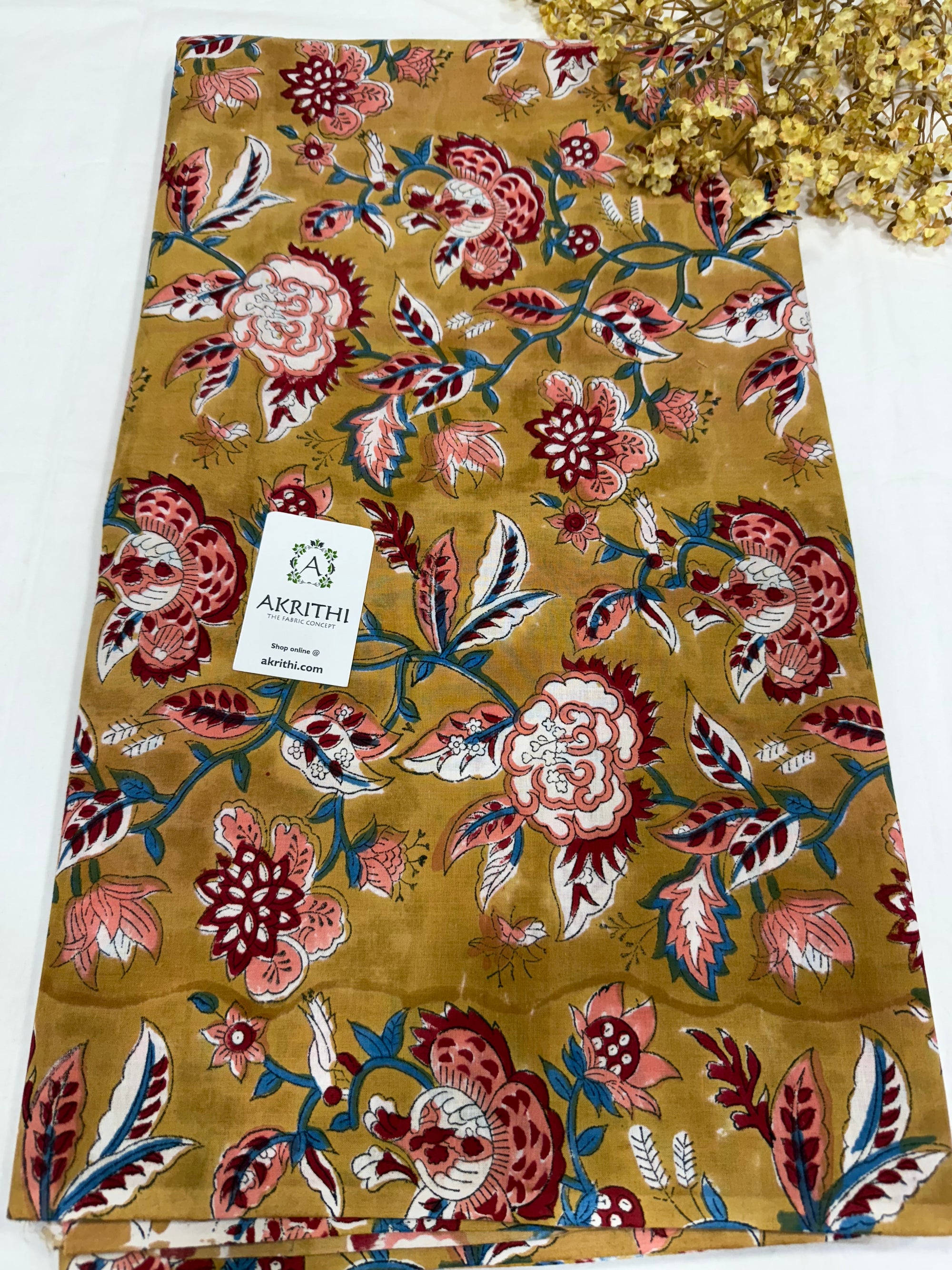 Hand block pure cotton fabric