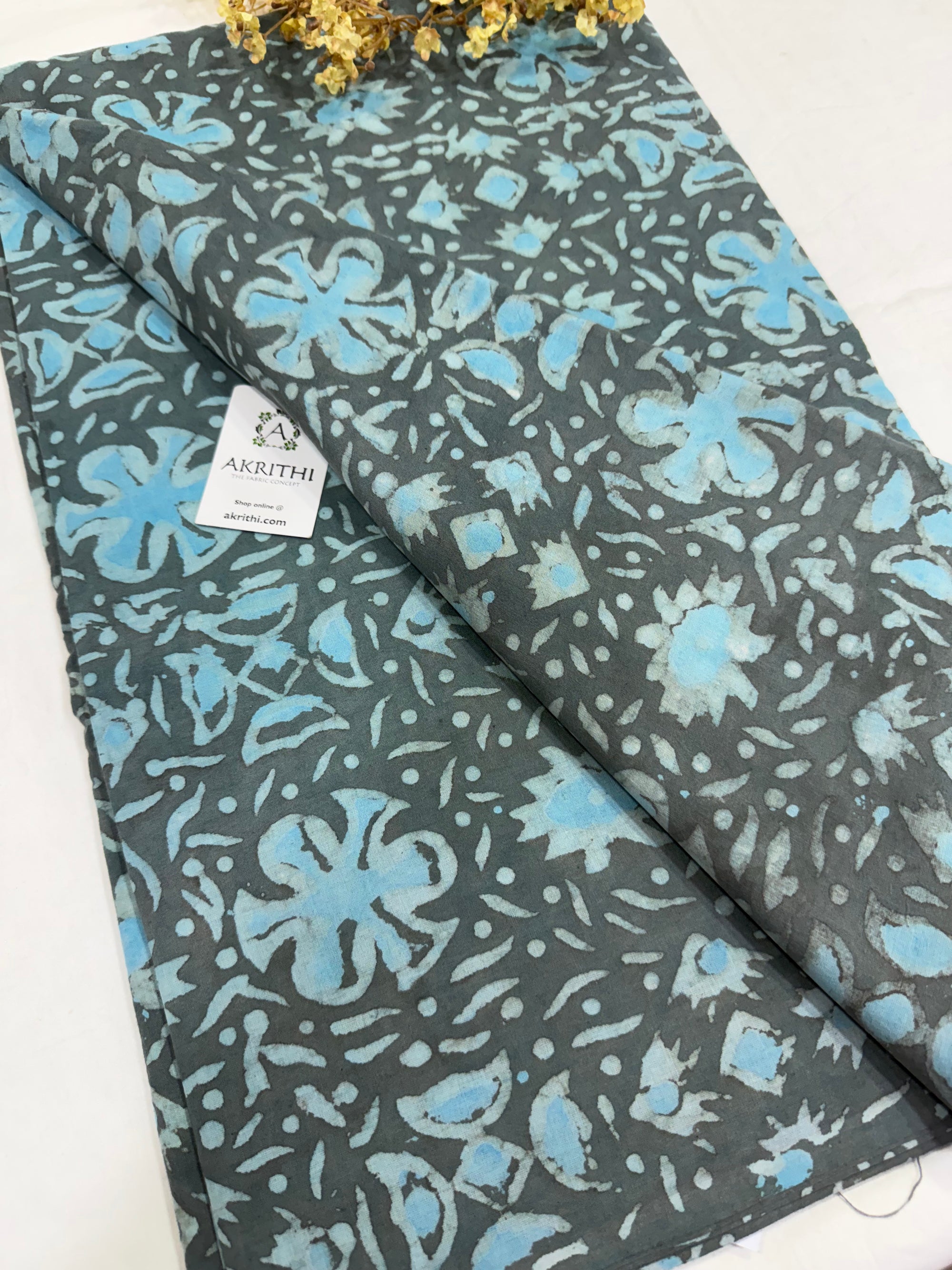 Hand block pure cotton fabric