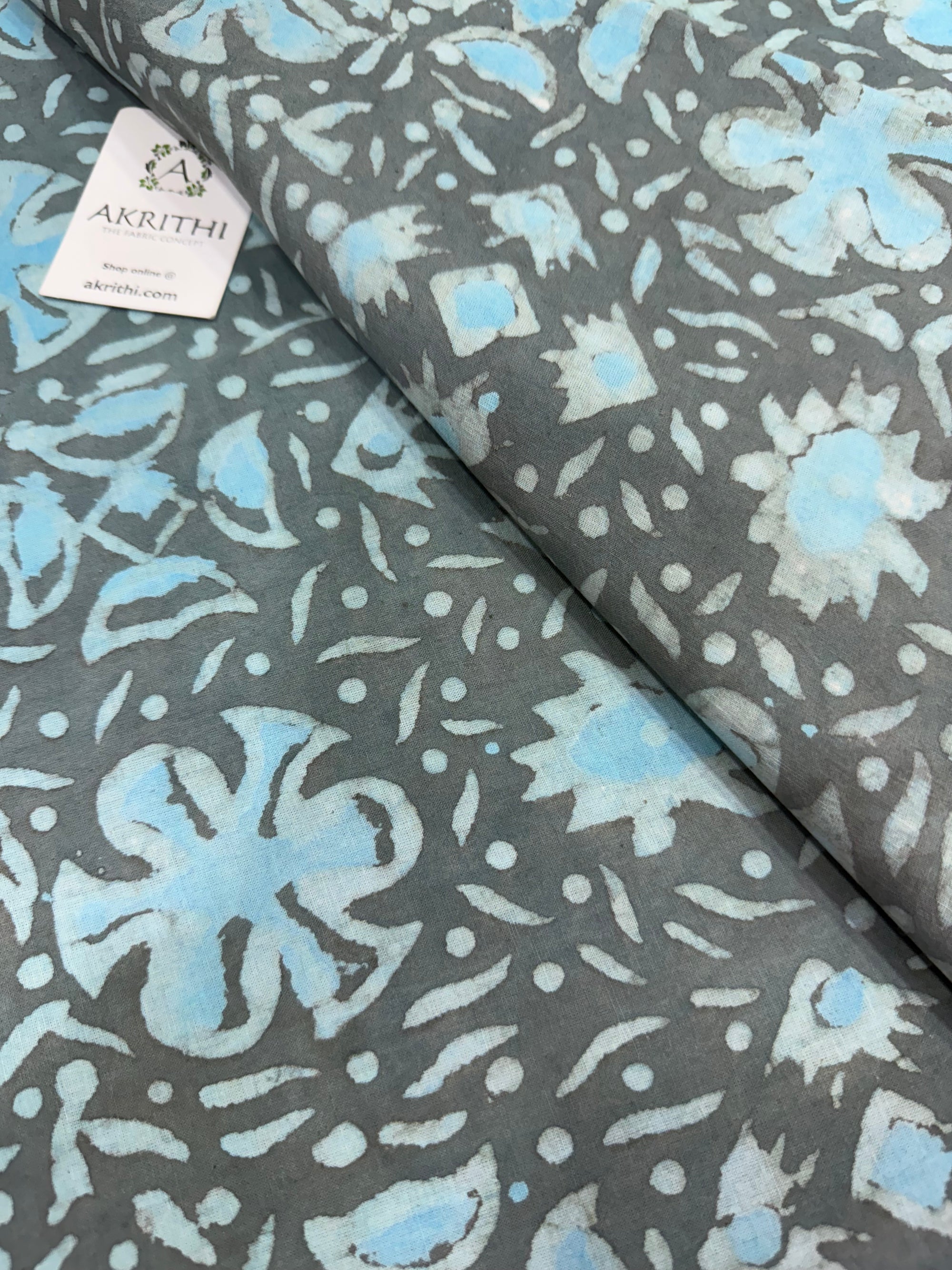 Hand block pure cotton fabric