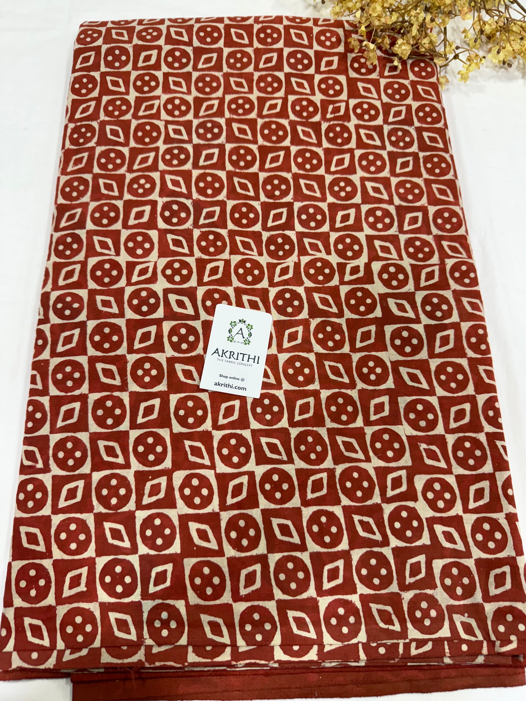 Hand block pure cotton fabric