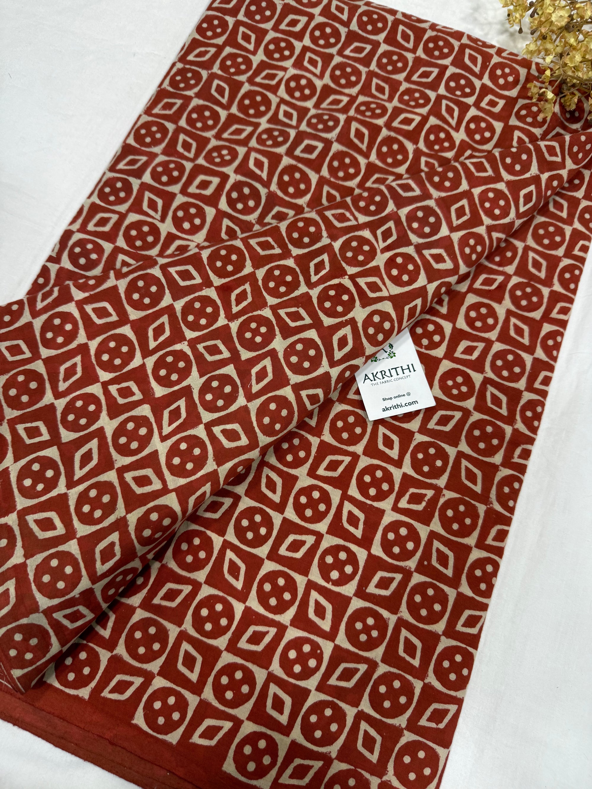 Hand block pure cotton fabric