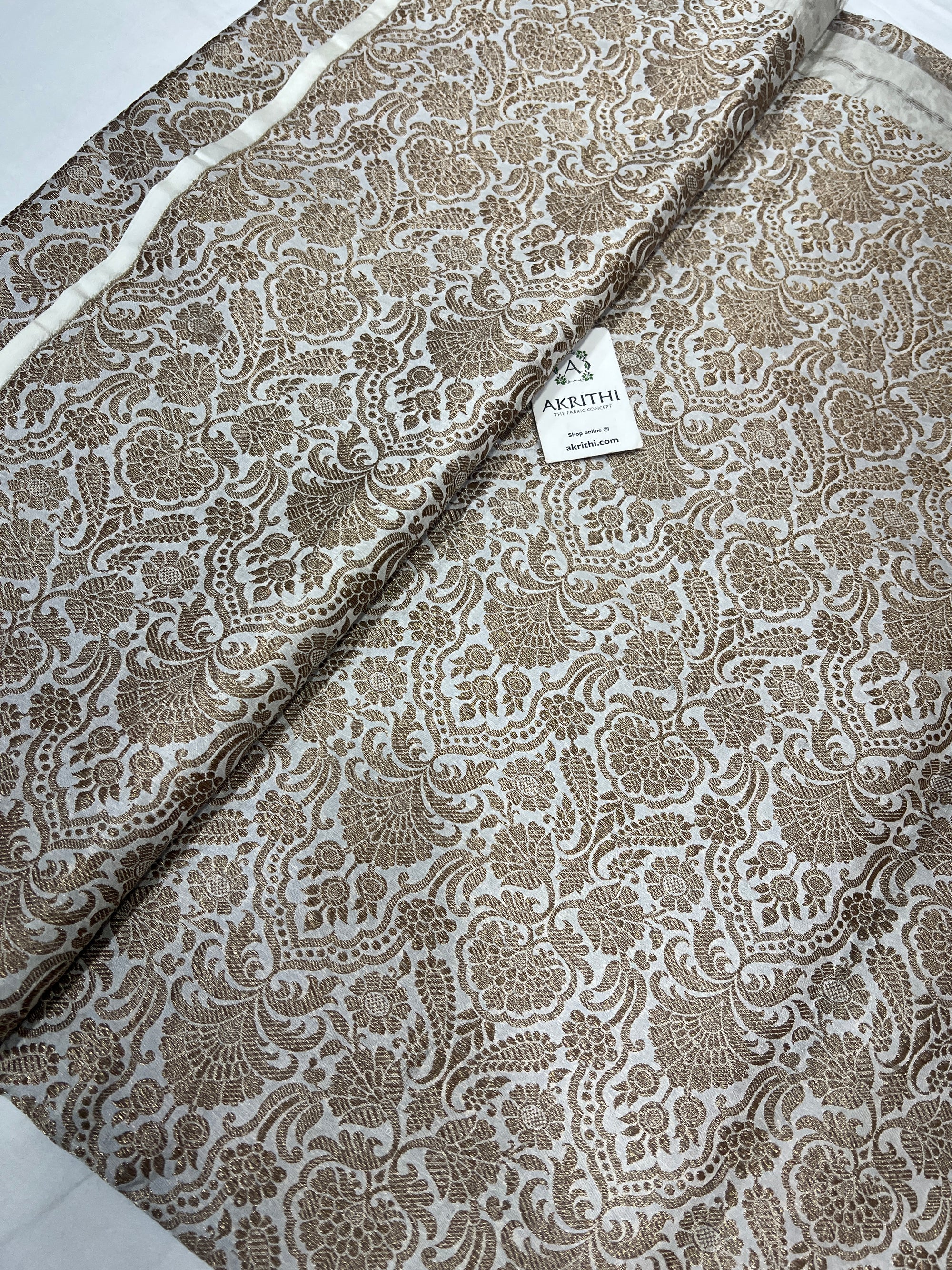Pure silk Handloom Banarasi brocade fabric