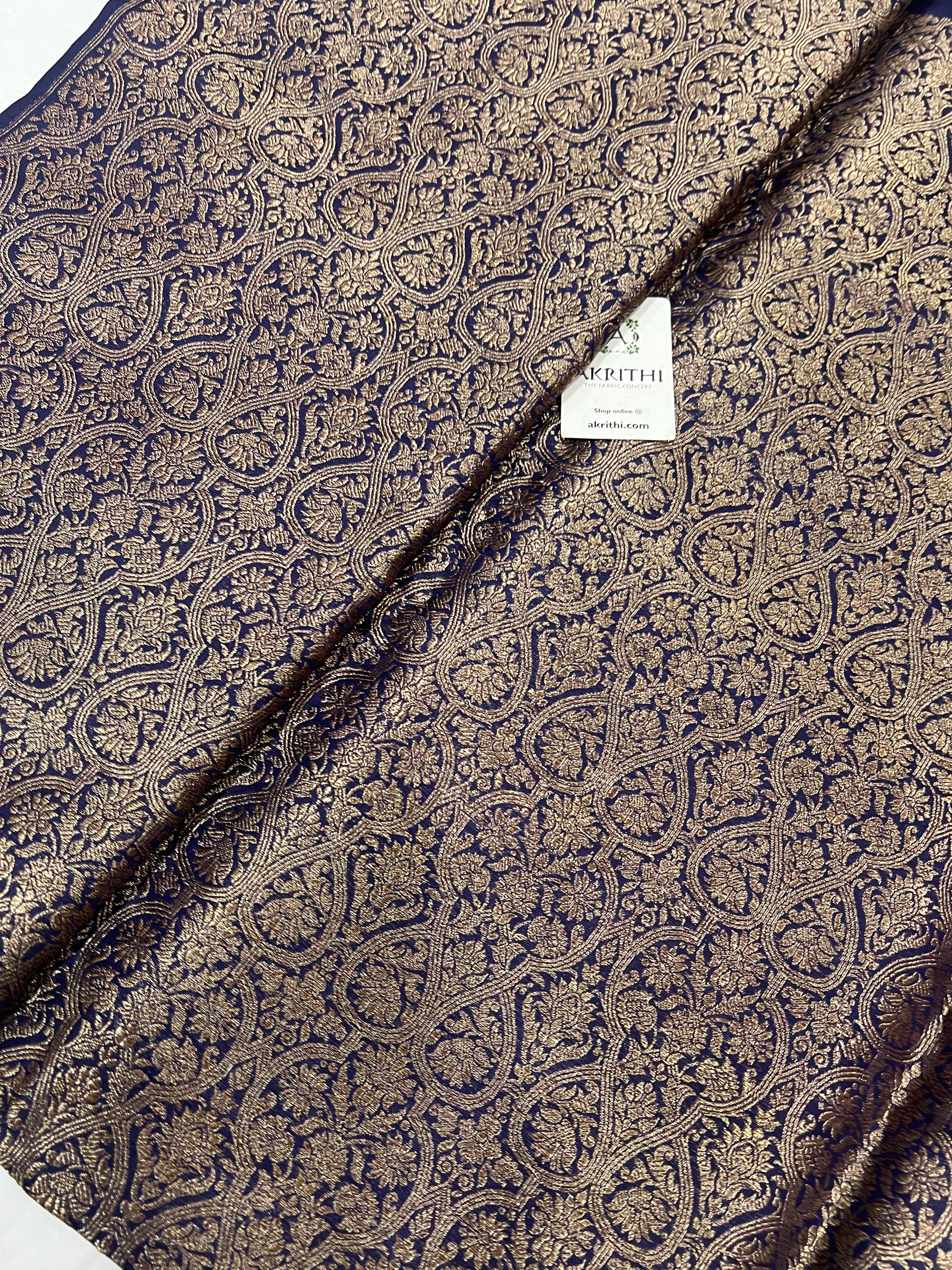 Pure silk Handloom Banarasi brocade fabric