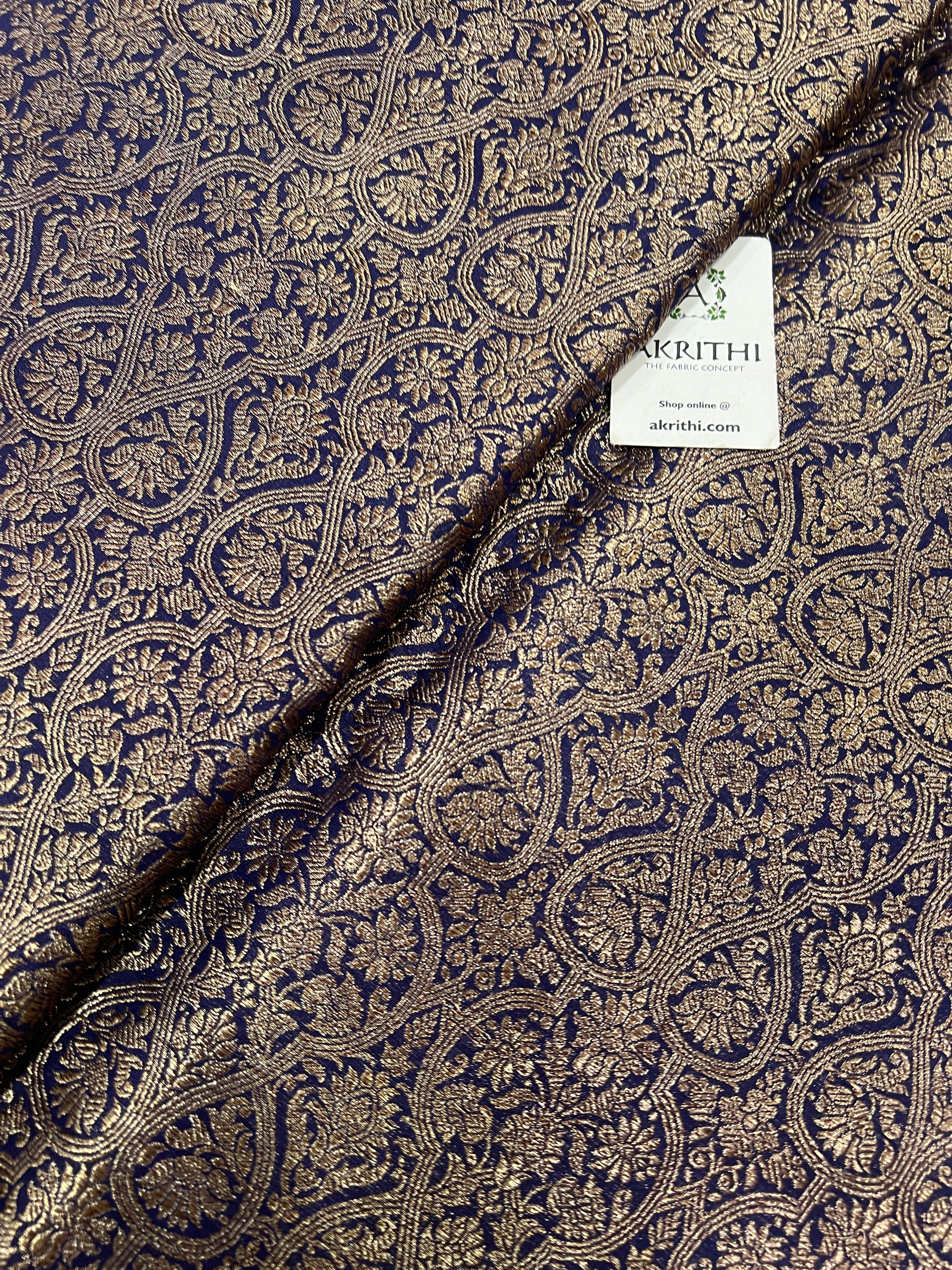 Pure silk Handloom Banarasi brocade fabric