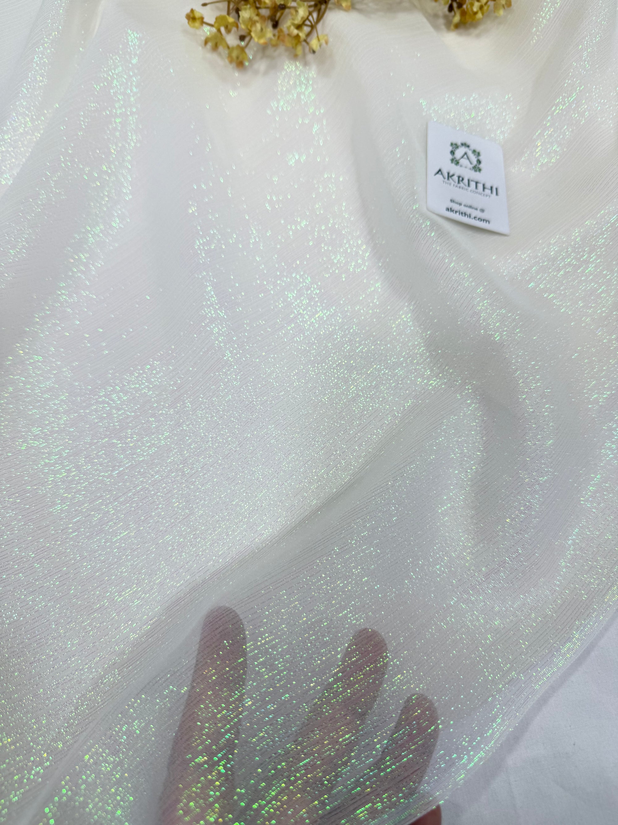 Dyeable Pure silk lurex chiffon fabric