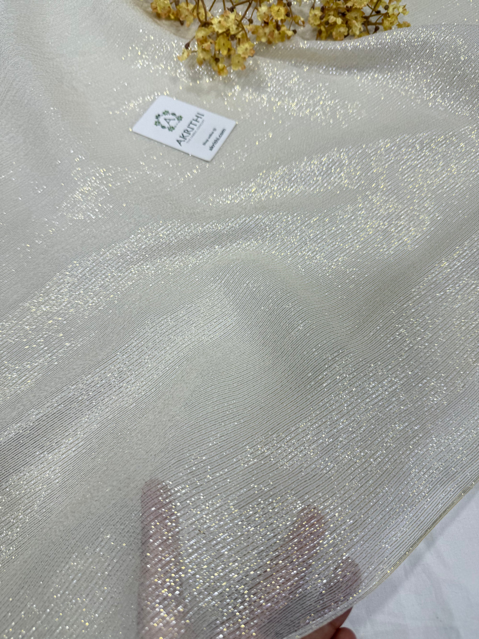 Dyeable Pure silk lurex chiffon fabric